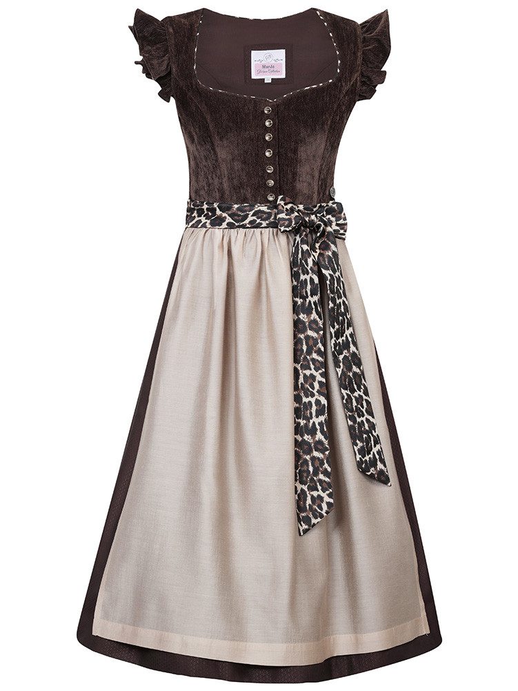 MarJo Dirndl Dirndl Oberhofen 75cm Länge espresso-taupe/leo