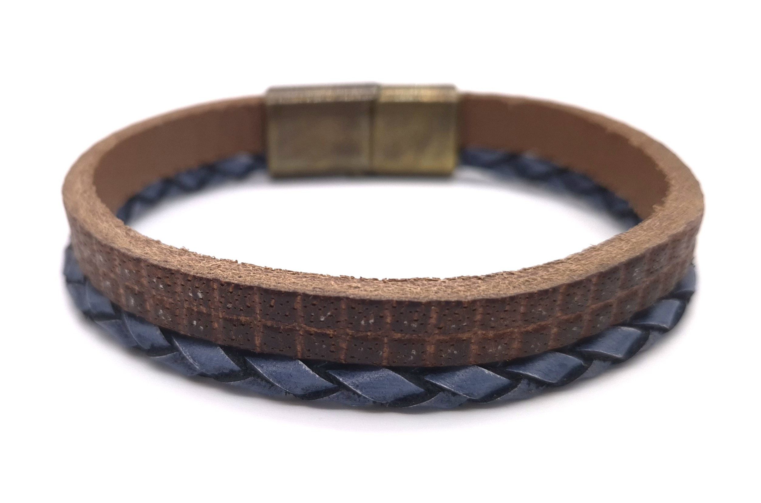 NAHLE Lederarmband Elegantes Braun Leder Armband aus Echtleder Vintage Armband (inkl. Schmuckbox), aus Echtleder