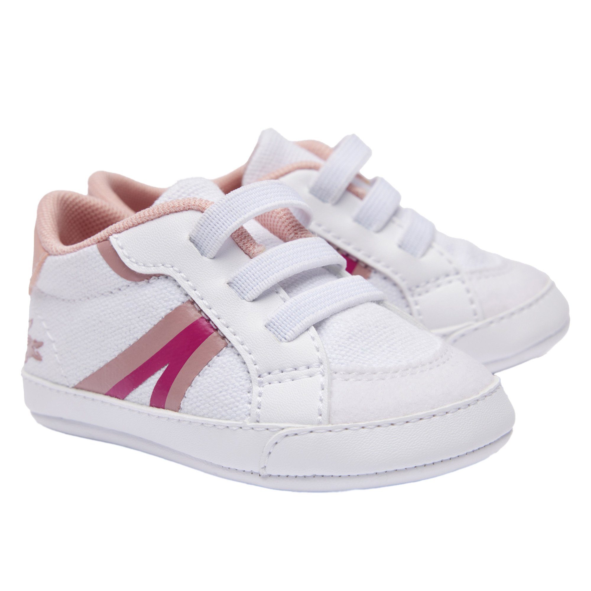 Lacoste Baby Schuhe - L004 Cub, Krabbelschuhe, Sneaker, Krabbelschuh Weiß/Pink
