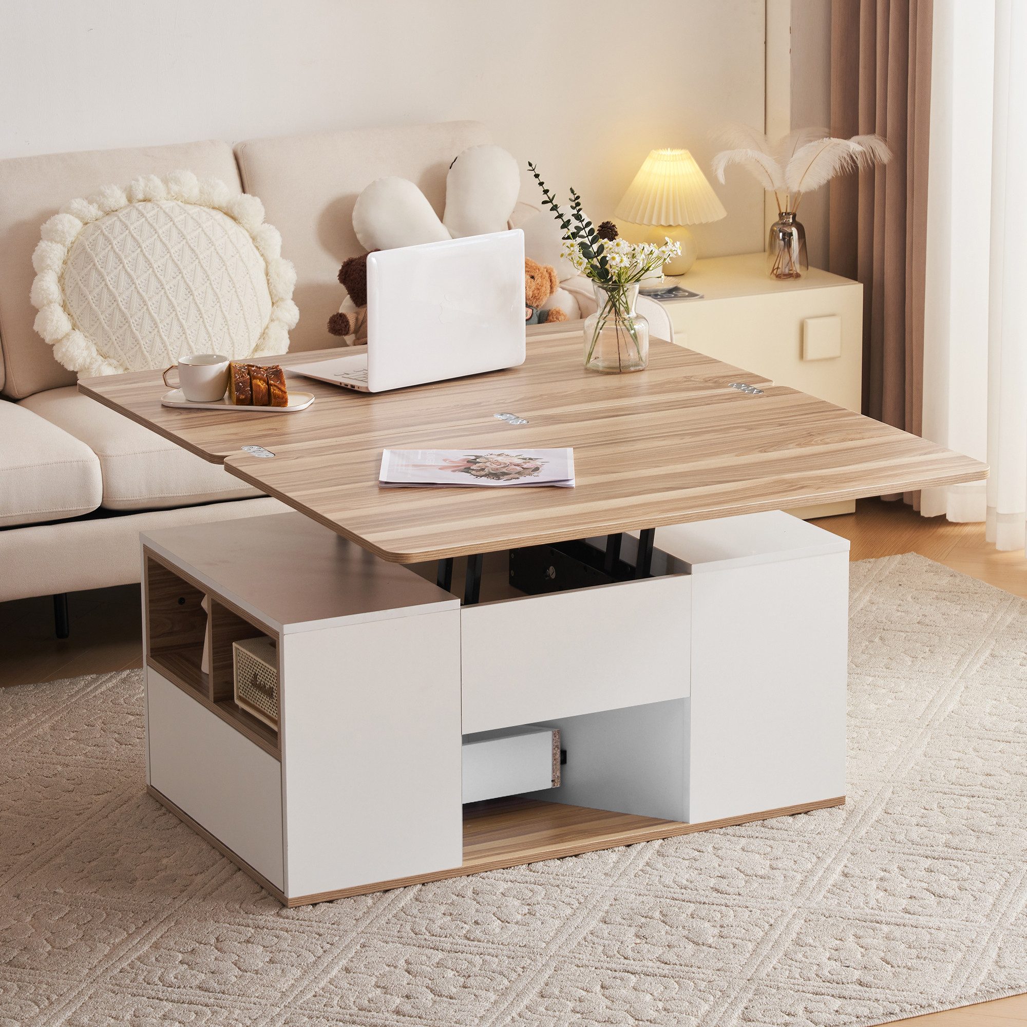 MODFU Couchtisch Wohnzimmertisch (Couchtisch mit Schubladen, günstig online kaufen
