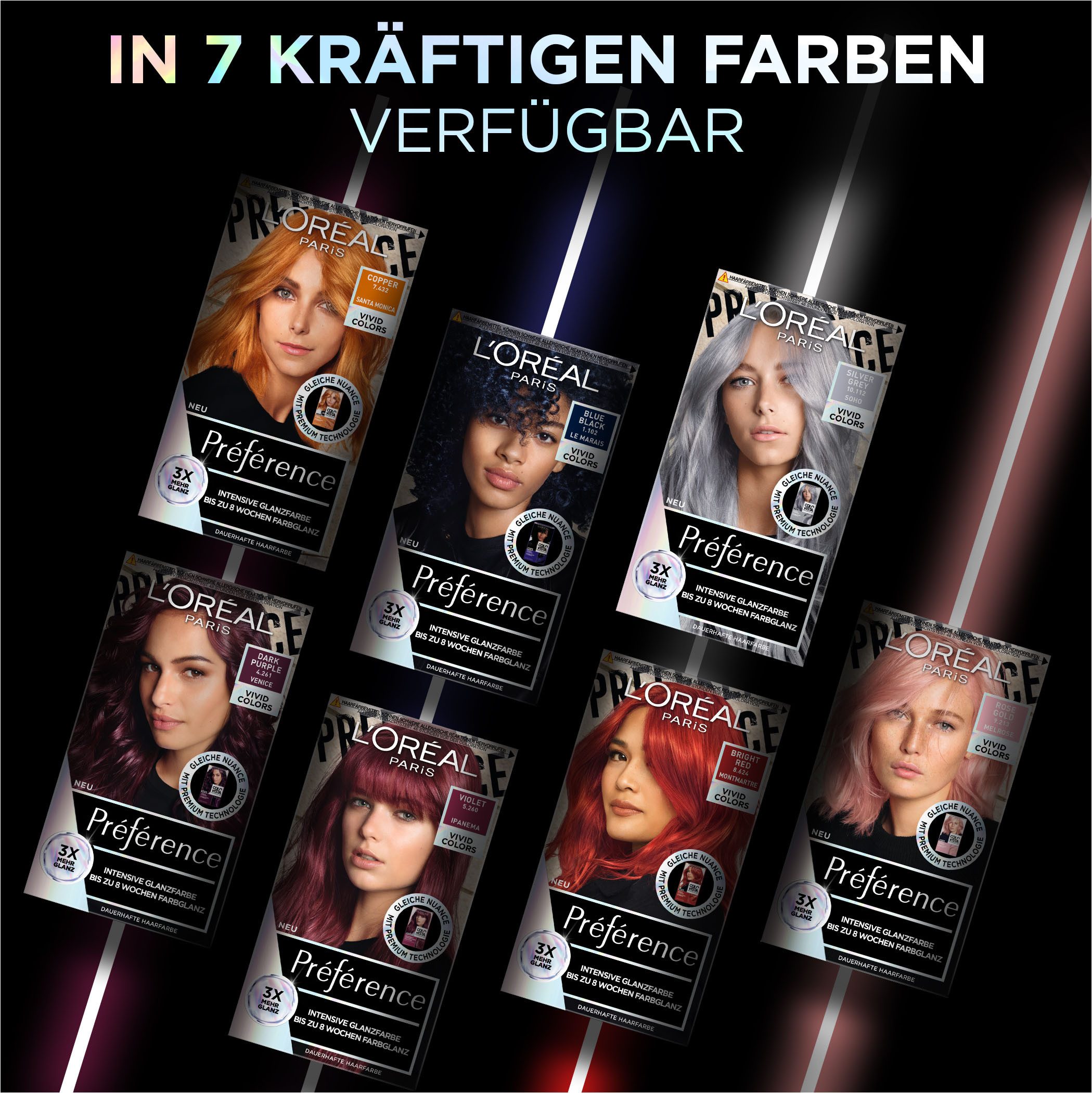 L'ORÉAL PARIS Coloration Permanente Haarfarbe, Hellrot, Packung, 3-tlg., mit pflegender Formel