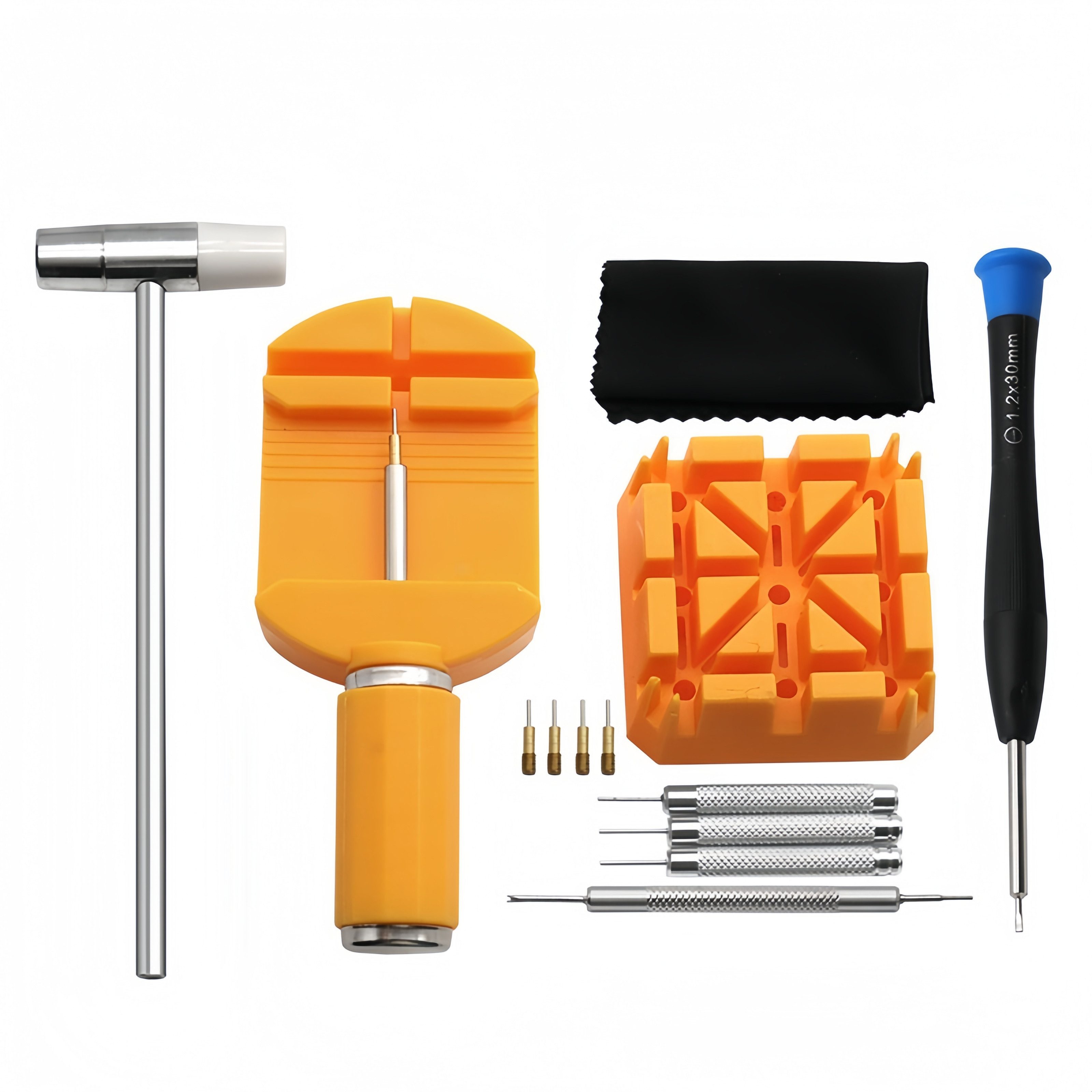 FOUORTUNATE-BEE Reparatur-Set 9-teiliges Uhrenwerkzeug-Set zur Armbandkürzung, 9-St., Werkzeugset zum Entfernen und Anpassen von Uhrenarmbändern