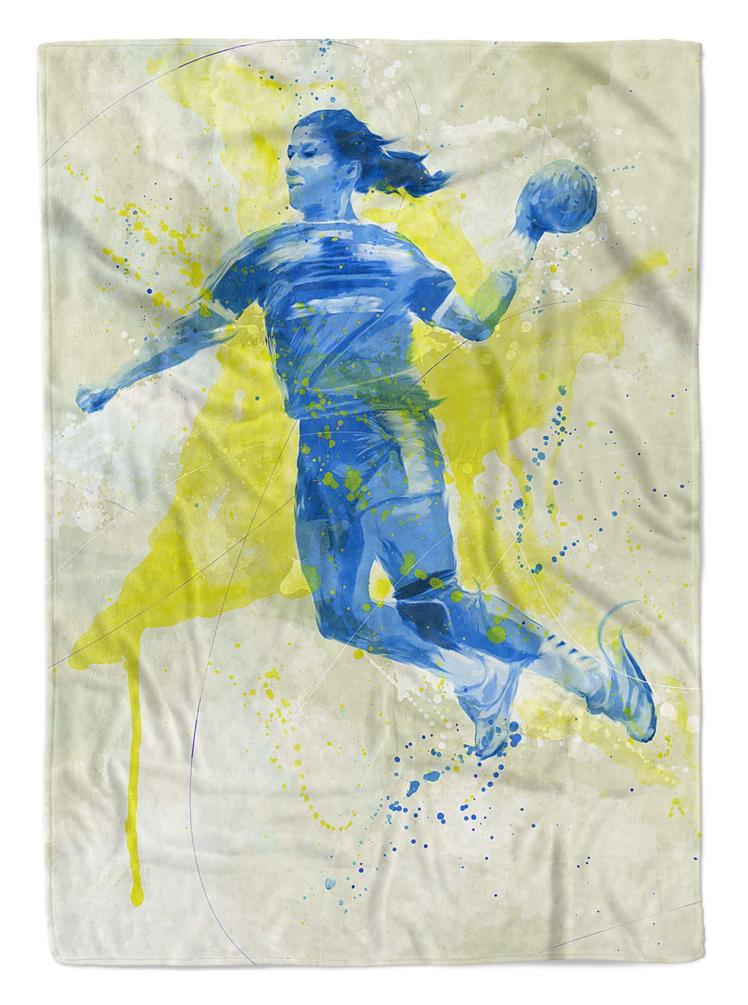 Handtücher SplashArt Sport Handtuch Strandhandtuch Saunatuch Kuscheldecke Kunstvoll Handball I Sport, Baumwolle-Polyester-Mix (1-St), Handtuch