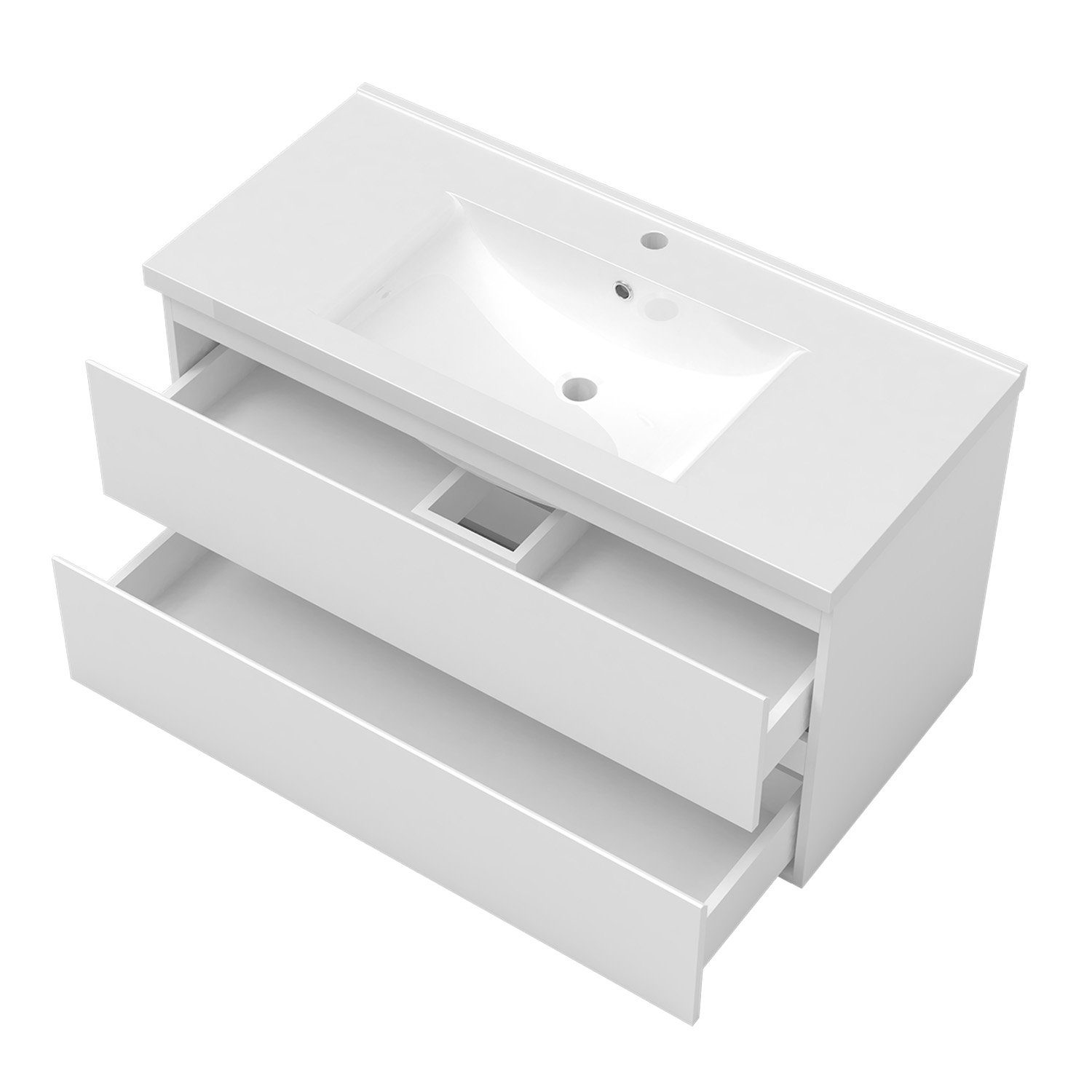 duschspa Waschtisch Badmöbel Set Waschbecken mit Unterschrank MDF, Beite 50/60/80/100 cm