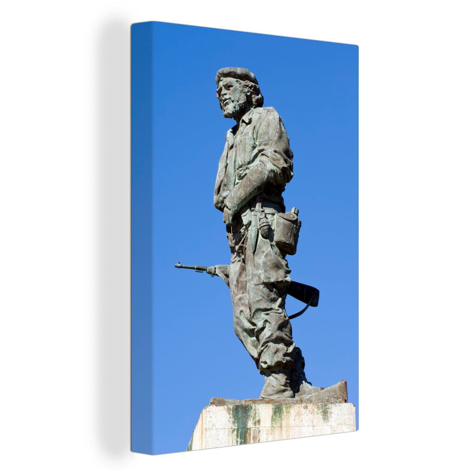 OneMillionCanvasses® Leinwandbild Statue von Che bespannt cm Zackenaufhänger, inkl. fertig 20x30 Gemälde, Guevara, St), Leinwandbild (1
