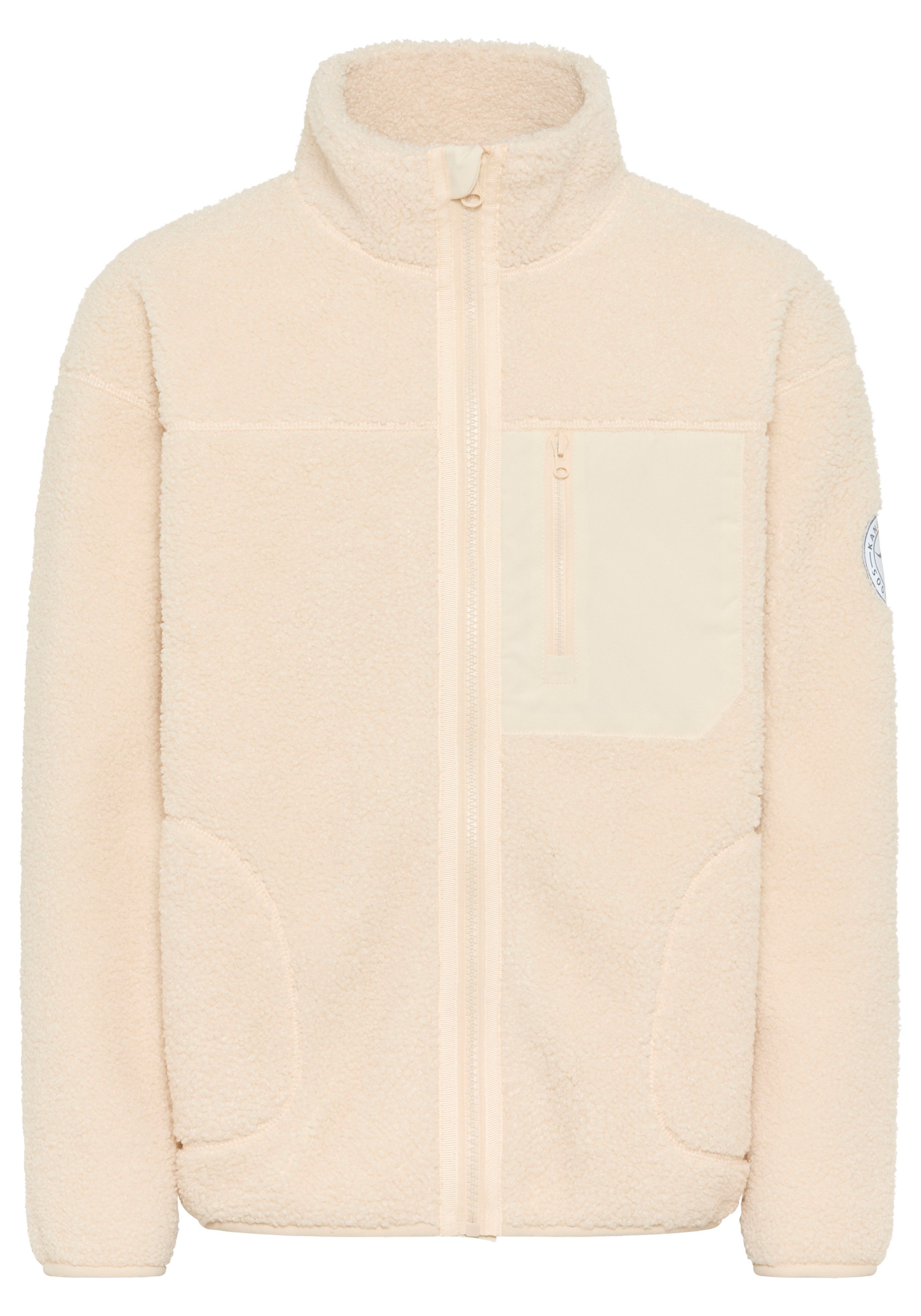KangaROOS Sweatjacke Fleecejacke, Kuschel-Jacke mit reflektierendem Badge Weicher Teddyplüsch
