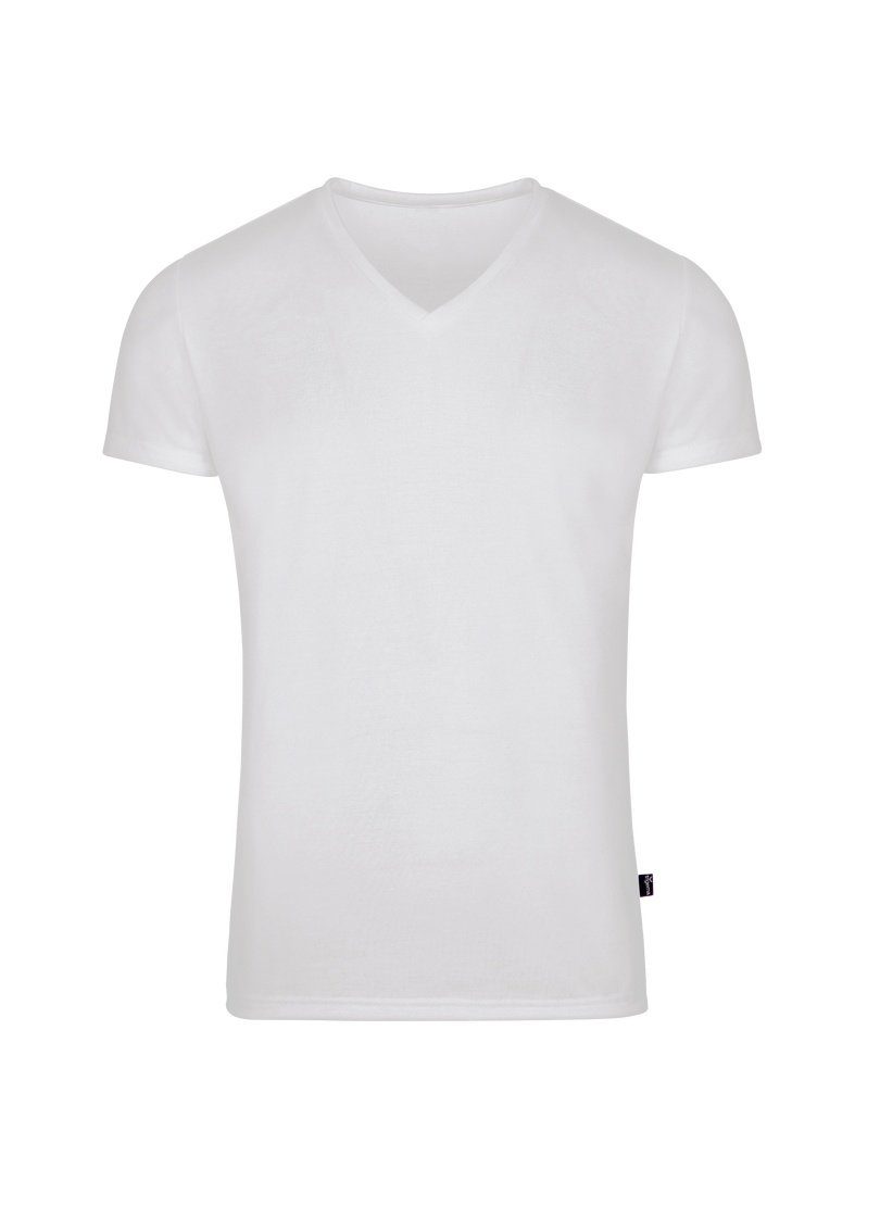 Trigema T-Shirt TRIGEMA V-Shirt 100% weiss Lyocell aus