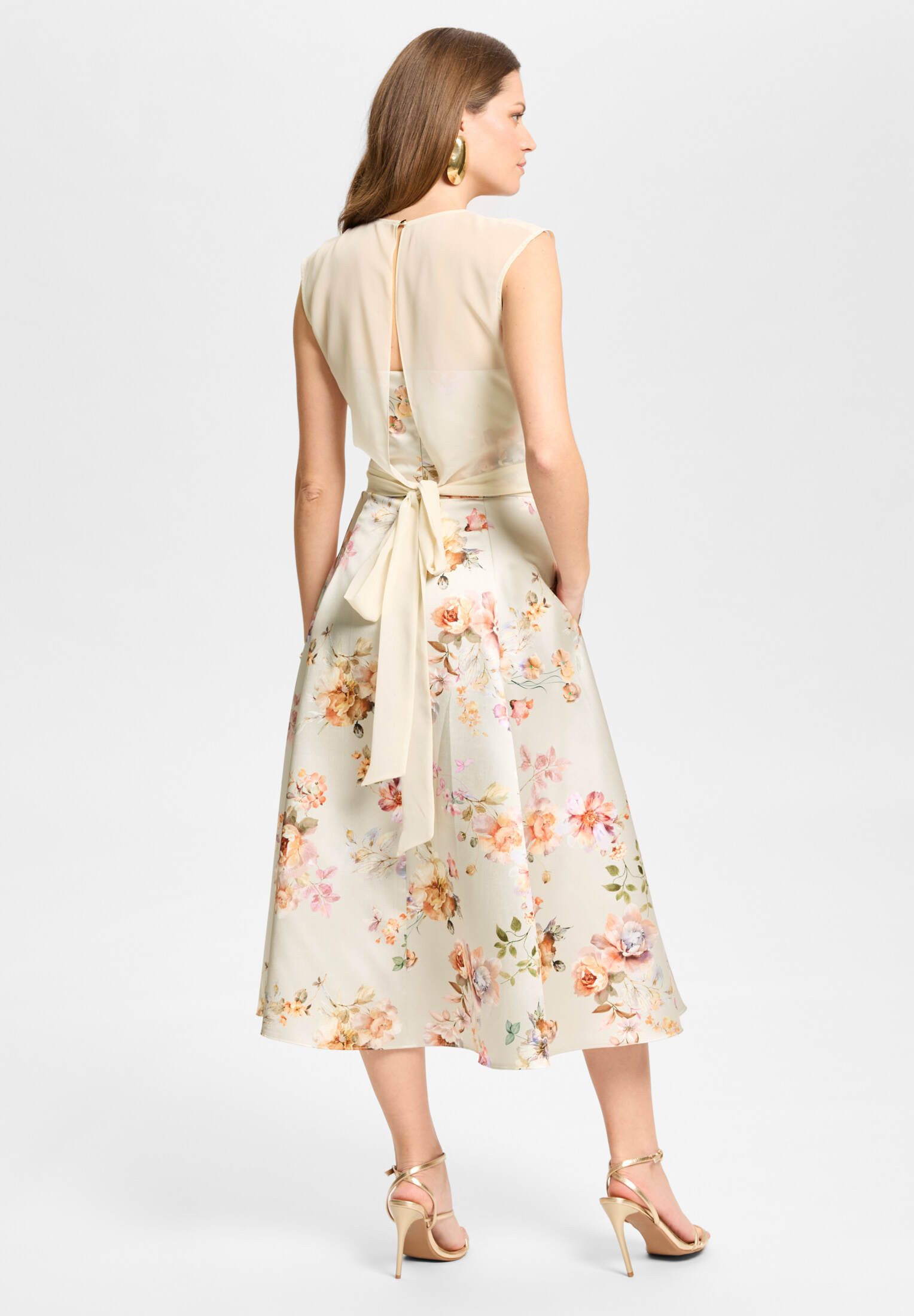 SWING Cocktailkleid - Cocktailkleid mit abnehmbarer Bluse Taillierter Schnitt mit ausgestelltem Rockteil
