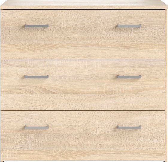 INOSIGN Kommode Space, Mit viel Stauraum, graue Stangengriffe, einfache Selbstmontage, Mit 3 Schubladen, grauen Griffen, modern, B: 74,1 x H: 69,9 cm