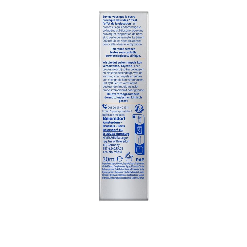 Nivea Gesichtsserum Gesicht Serum Q10 Anti-Falten Experte Dual Action, 1-tlg.