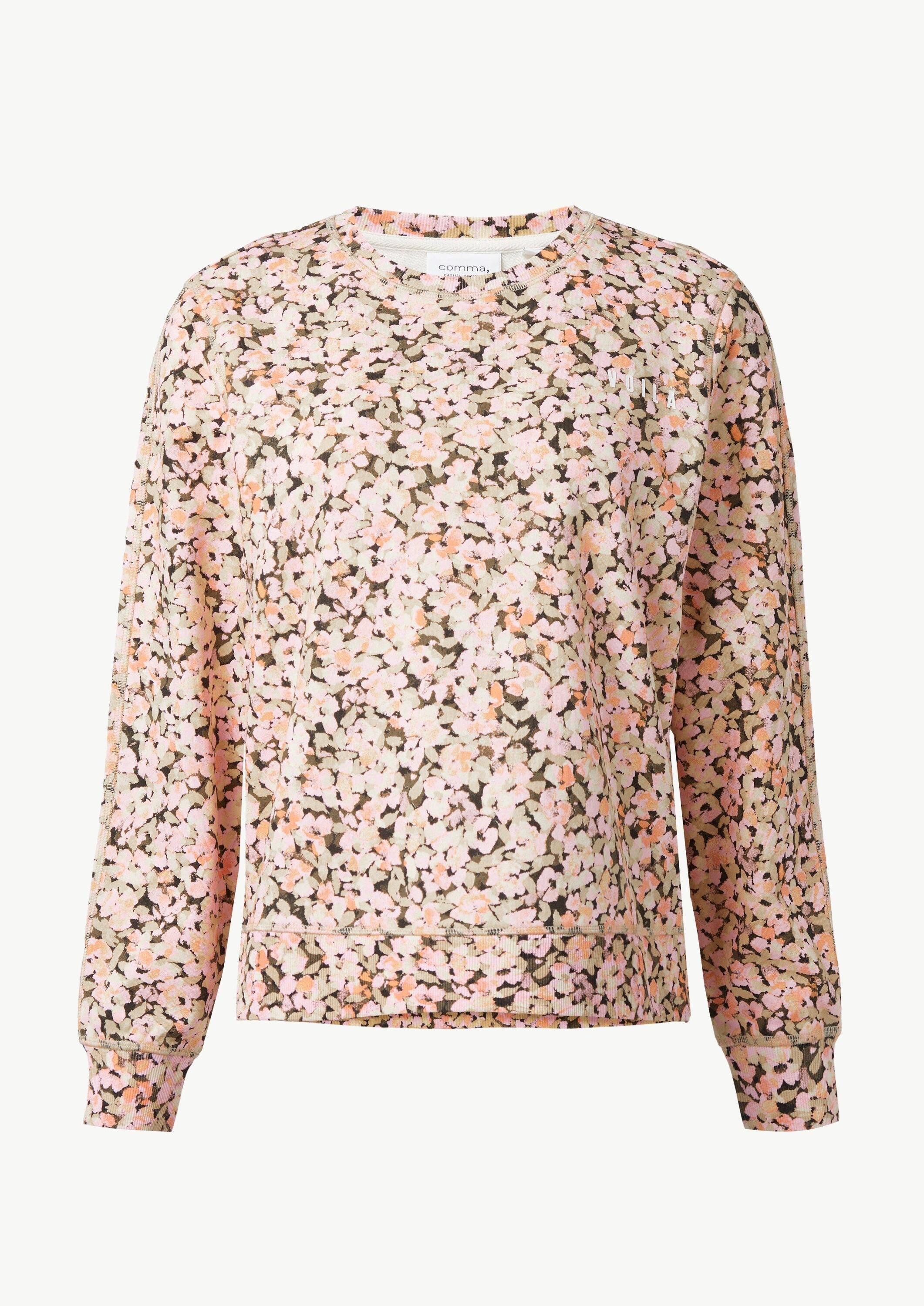 comma Sweatshirt Sweatshirt Sweatshirt mit floralem Muster