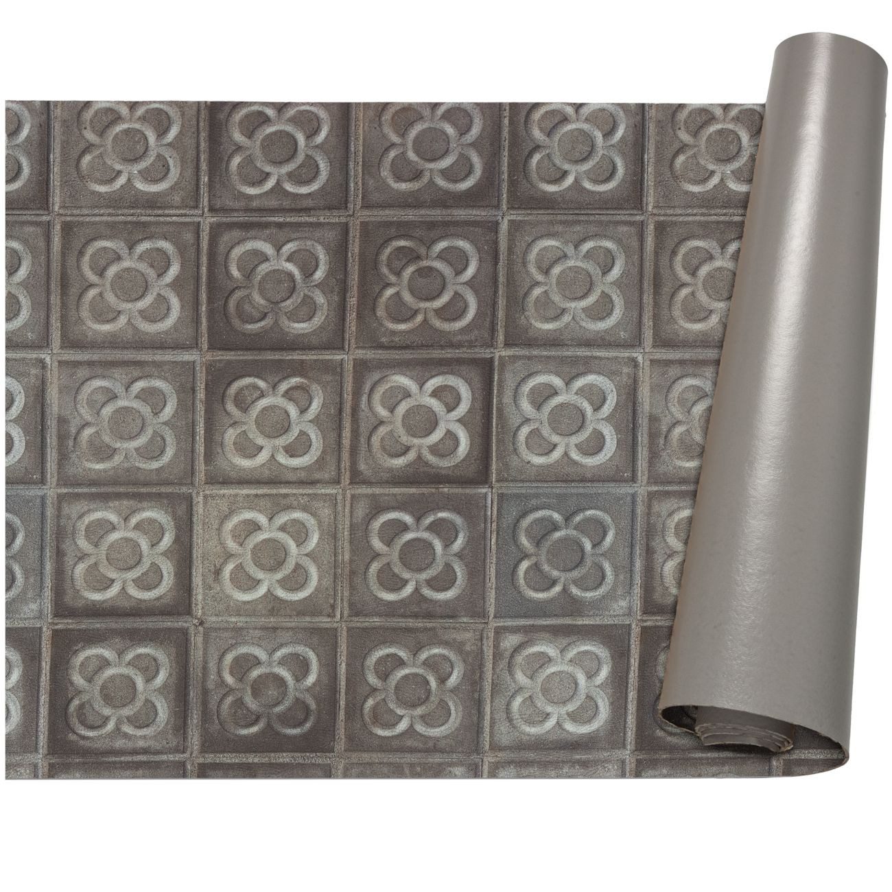 ANRO Küchenläufer abwaschbar Barcelona LADY Läufer pflegeleicht Küchenteppich, Rechteckig, Höhe: 3 mm, robust schmutzabweisend 67x100cm Vintage Grau robust