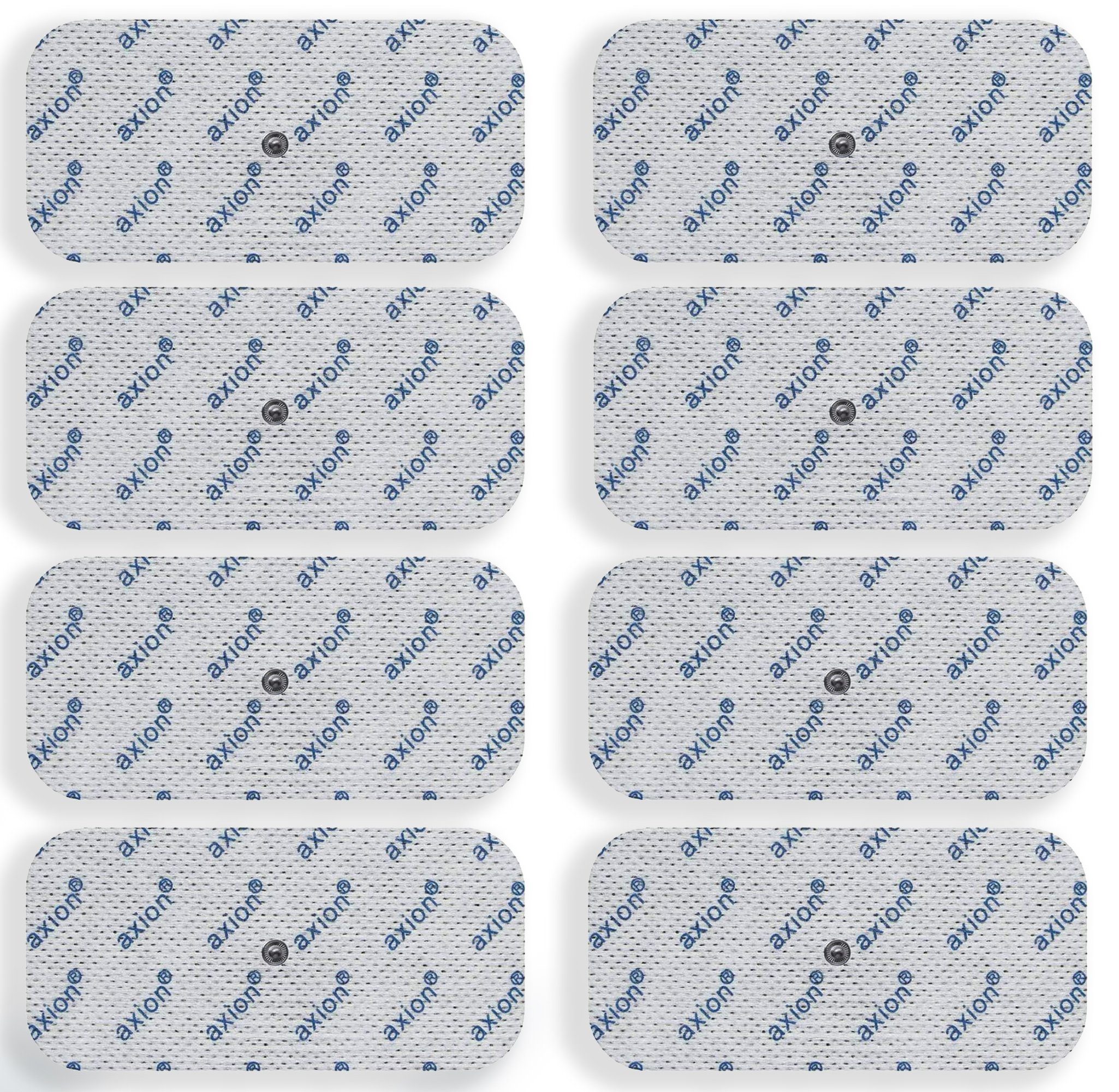 Axion Elektrodenpads passend zu Grundig, Sanitas, Beurer - 10x5cm, 8 St.,3.5mm Druckknopfanschluss, selbstklebende TENS EMS Elektroden