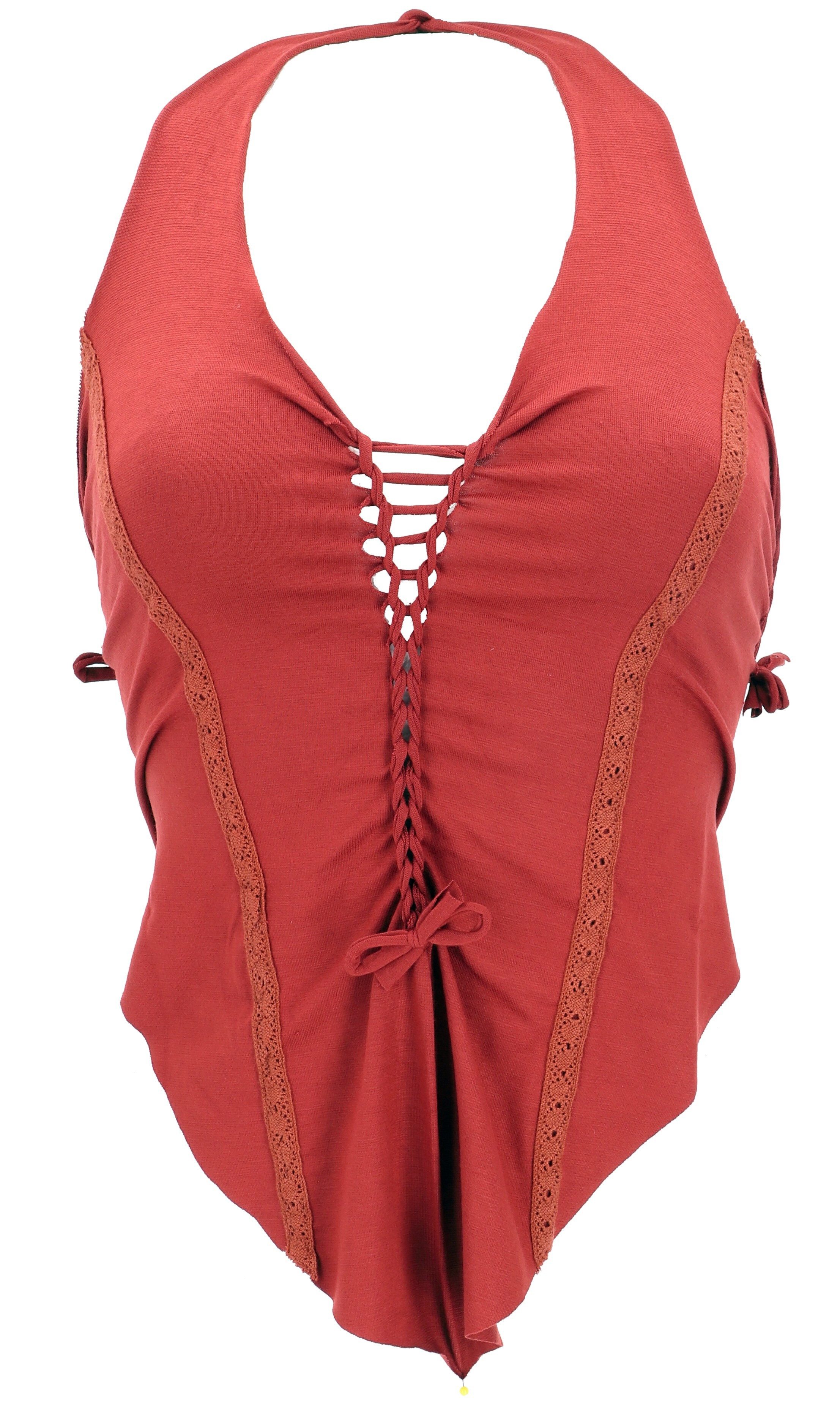Guru-Shop T-Shirt Goa Top, Psytrance, Bandeau Top, Neckholder Top.. Festival, Ethno Style, alternative Bekleidung