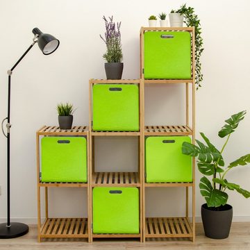 DuneDesign Aufbewahrungsbox Aufbewahrungsbox 2er Set Cube Filz Apfelgrün, 33x33x38 cm Box Grün