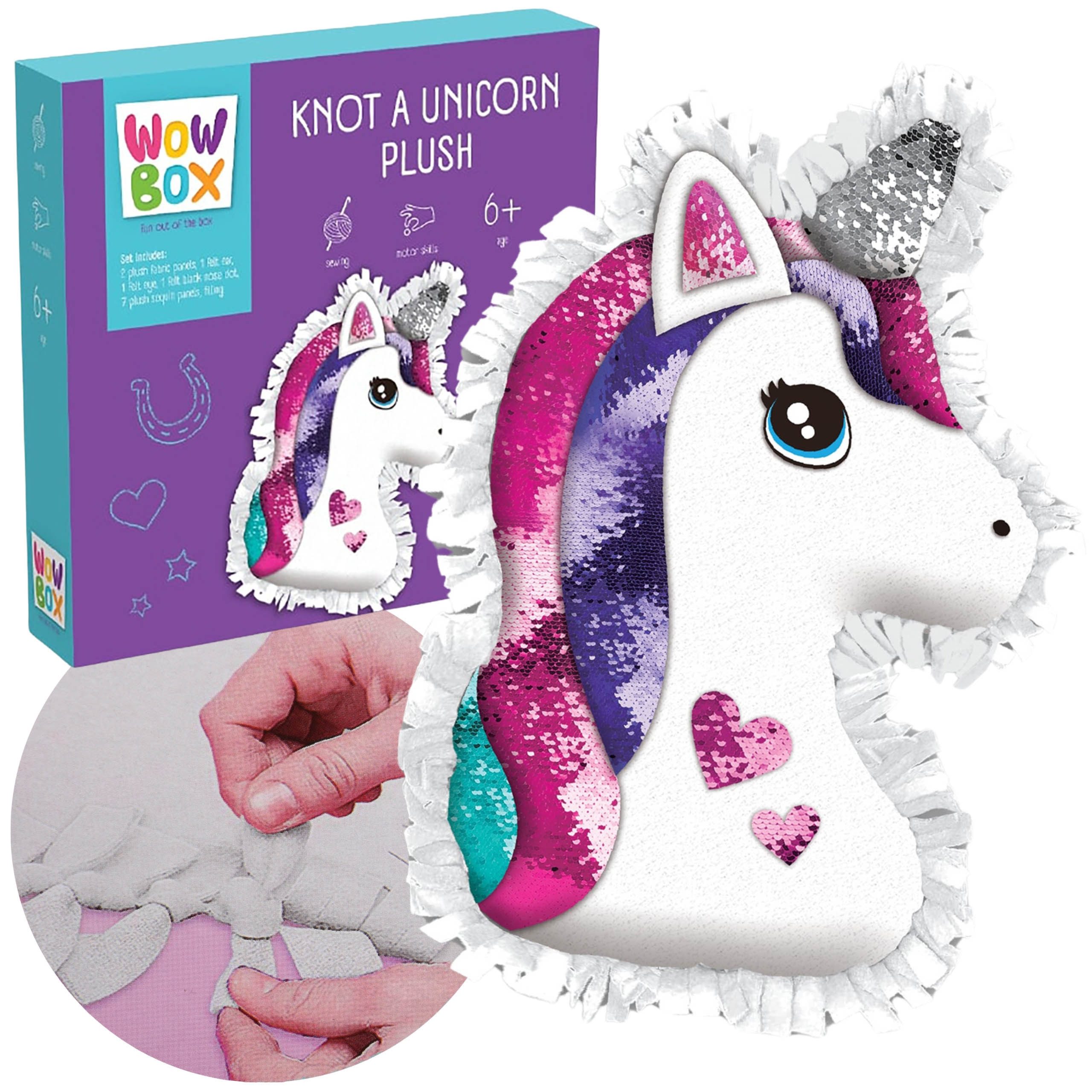 WOW Stickerbuch Wow Box Einhorn Kreativkit Kissen mit Pailletten DIY