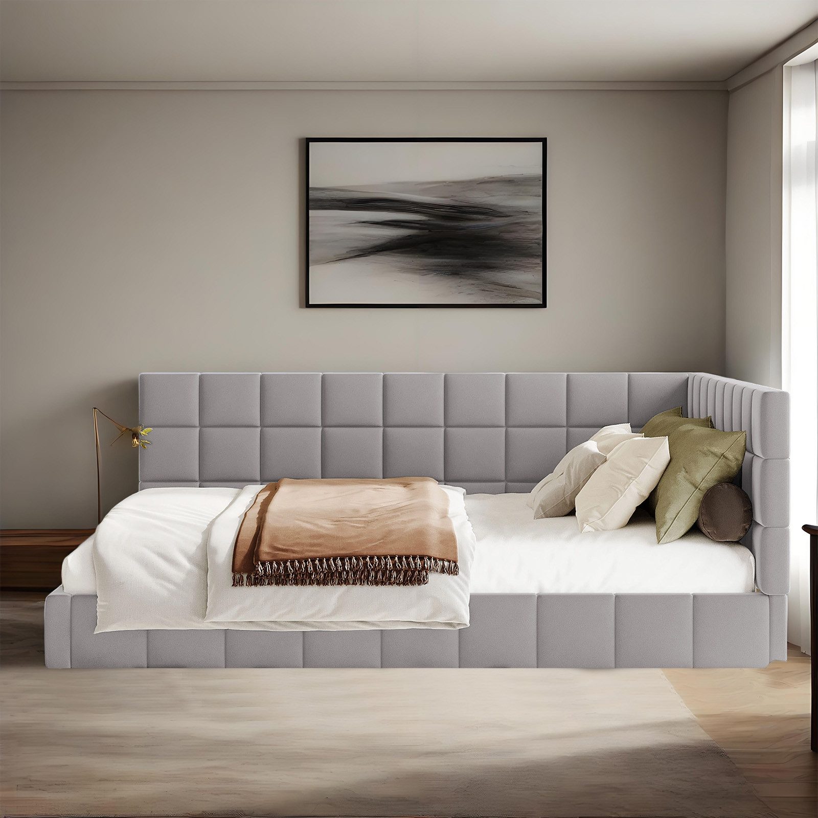 MODFU Schlafsofa Polsterbett, 140x200 cm mit Lattenrost, Hautsympathischer günstig online kaufen