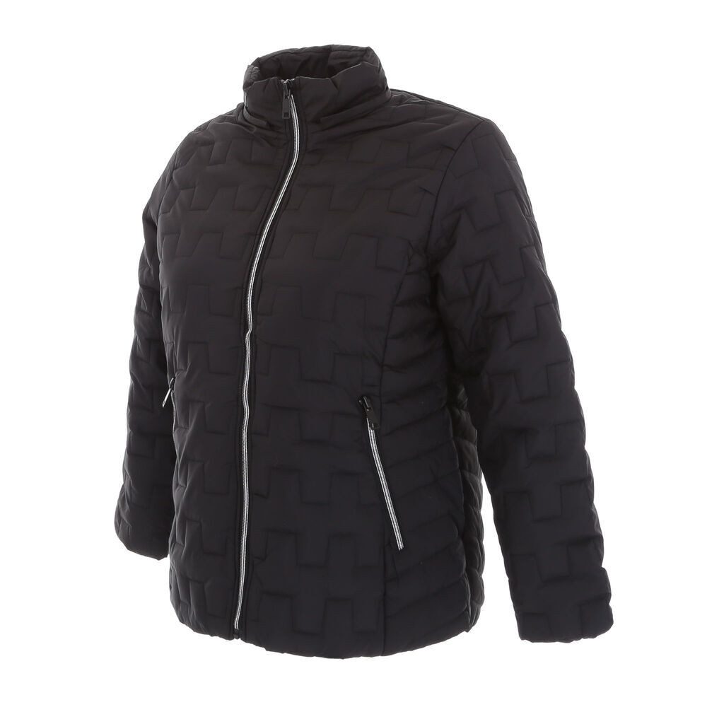 Ital-Design Steppjacke Damen Freizeit (87256656) Kapuze (abnehmbar) Leicht gefüttert Übergangsjack in Schwarz – Bild 5 von 5