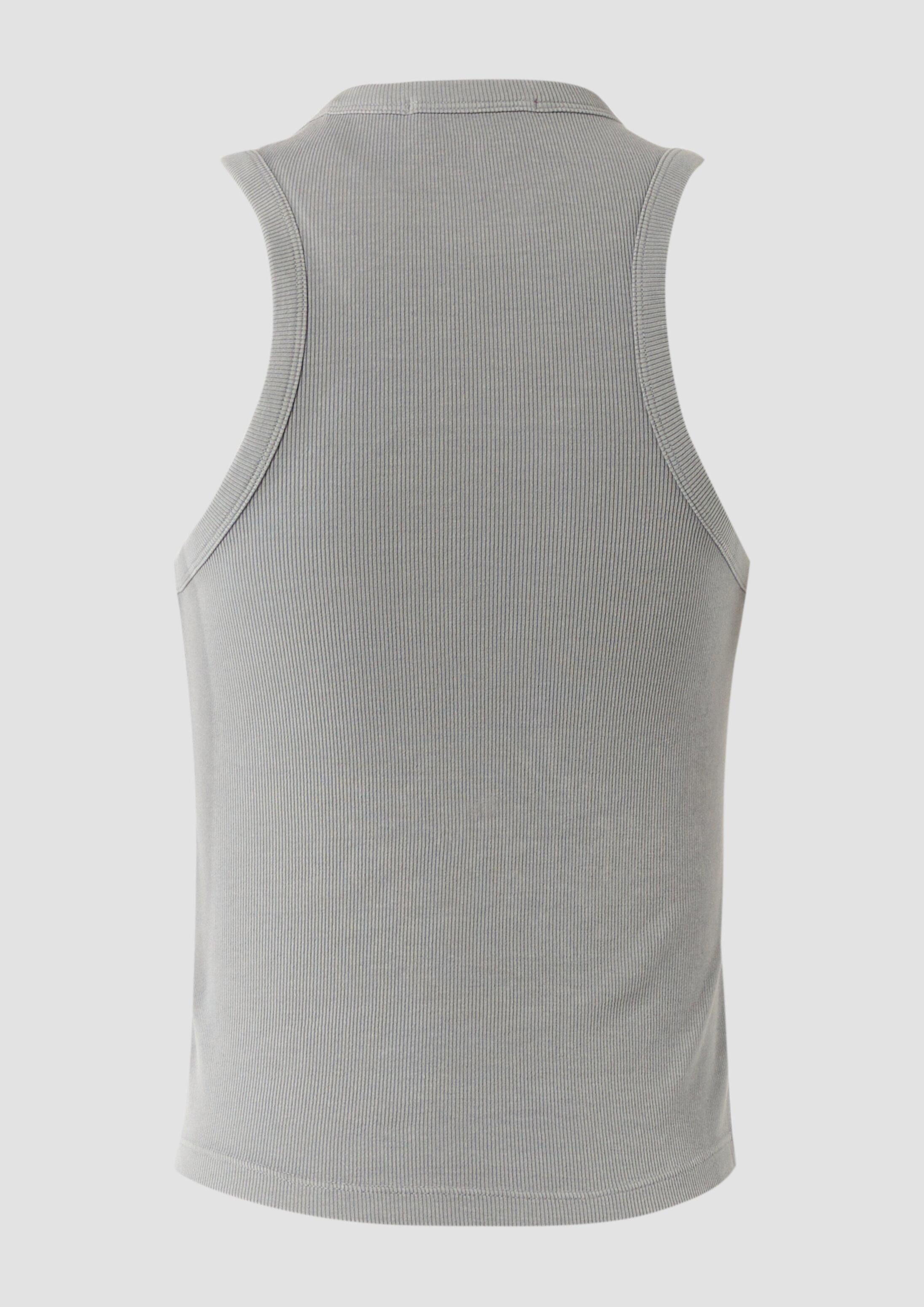 QS Muskelshirt T-Shirt Slim-Fit-Tanktop aus Rippware im Vintage-Look