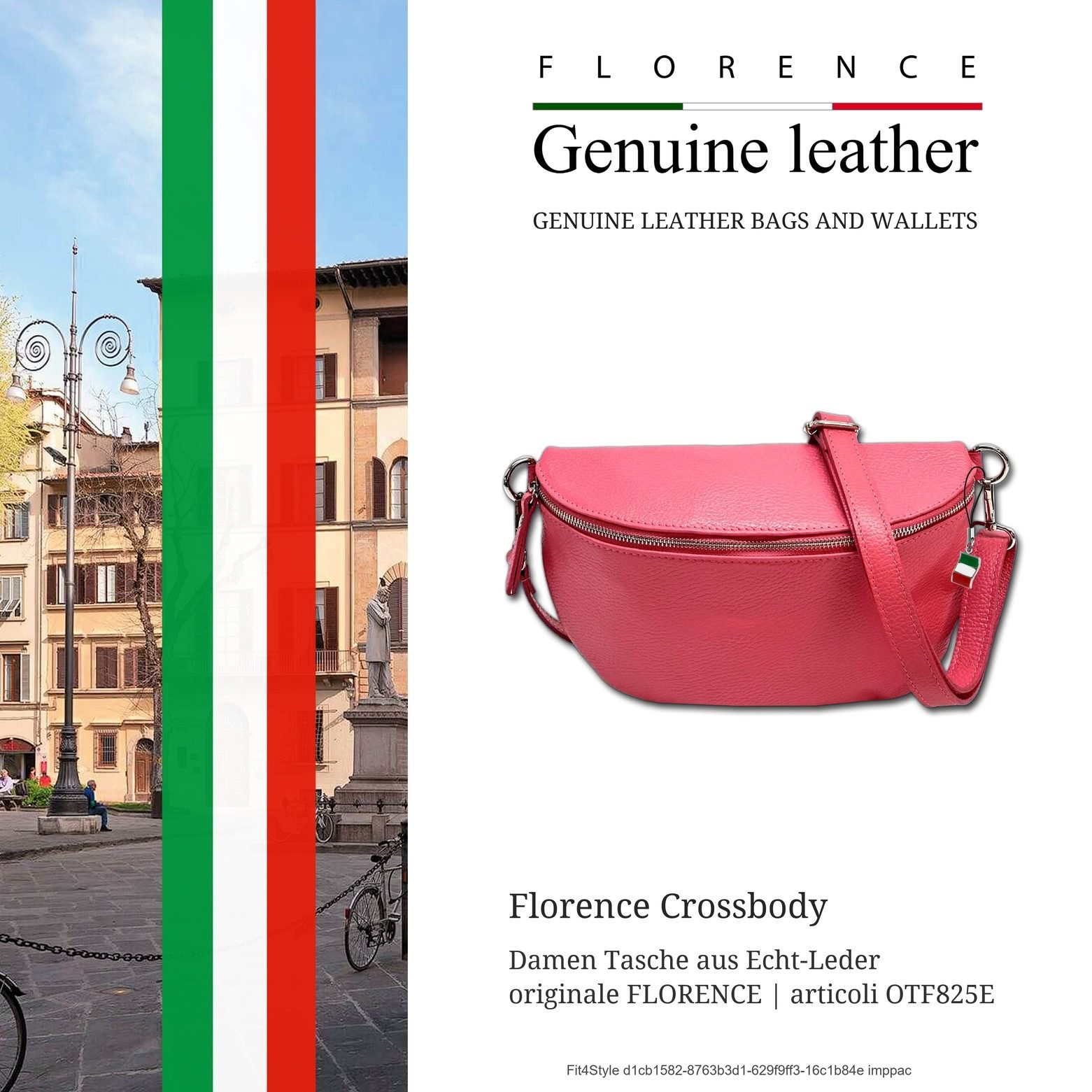 FLORENCE Gürteltasche Florence Tasche Tragegurt passend rot (Gürteltasche), Damen Gürteltasche Echtes Leder, rot, korallrot ca 19cm hoch Tragegurt
