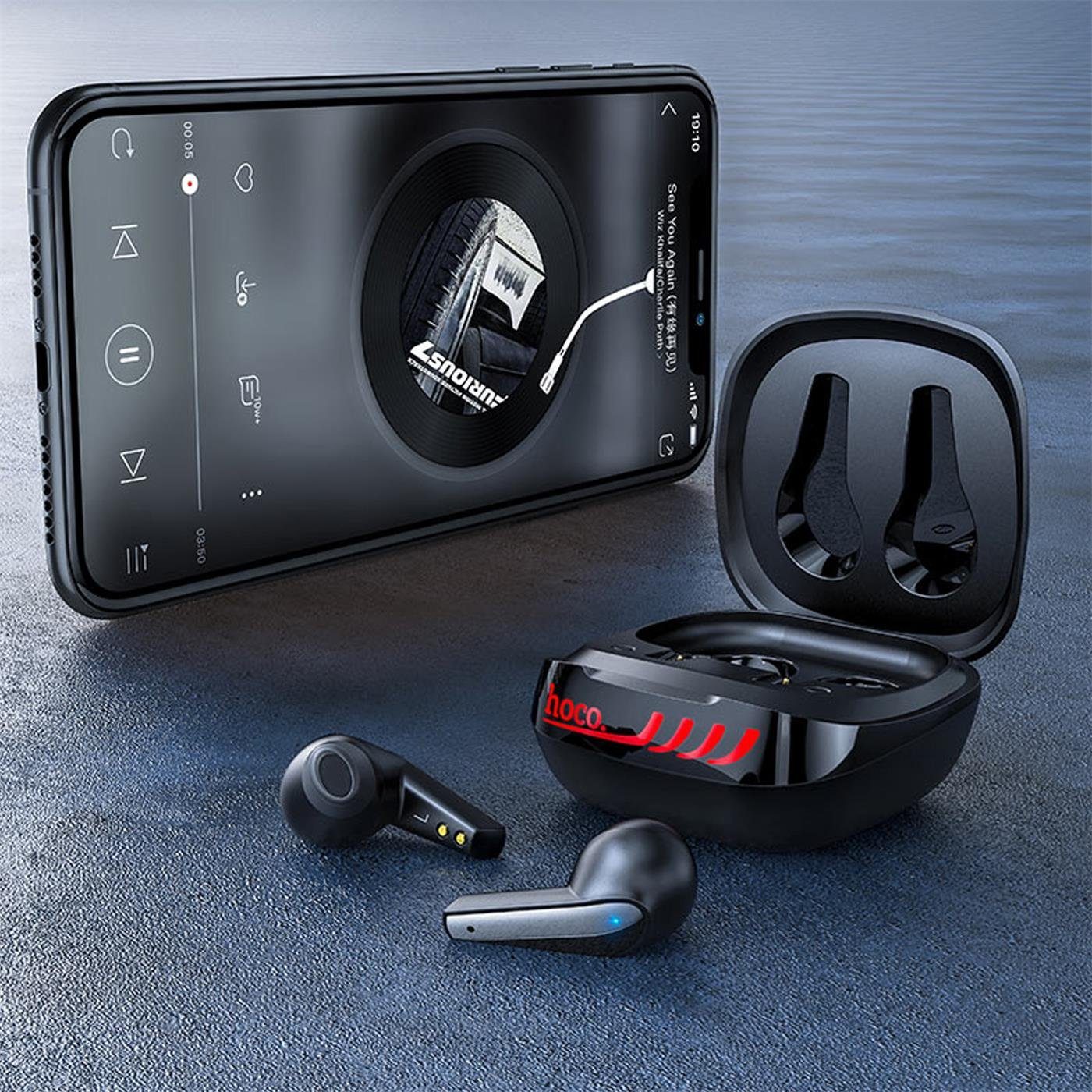 HOCO (Headset Box Ladestation Mikrofon) Buds mit integriertes Aufbewahrungs Smartphone-Headset Bluetooth ES43