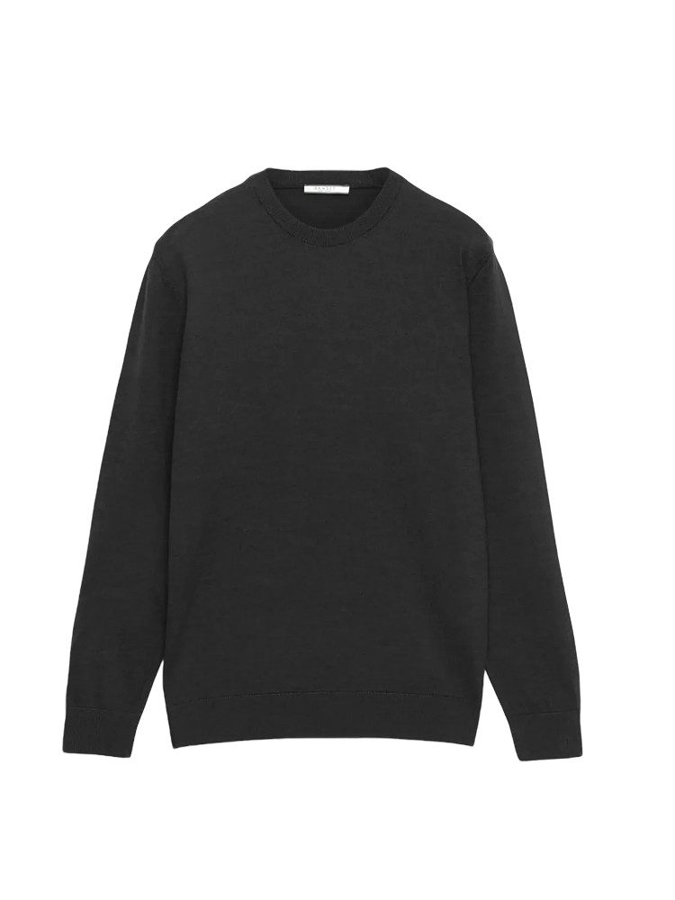 RAMSEY Longpullover Schwarzes Strick-Sweatshirt