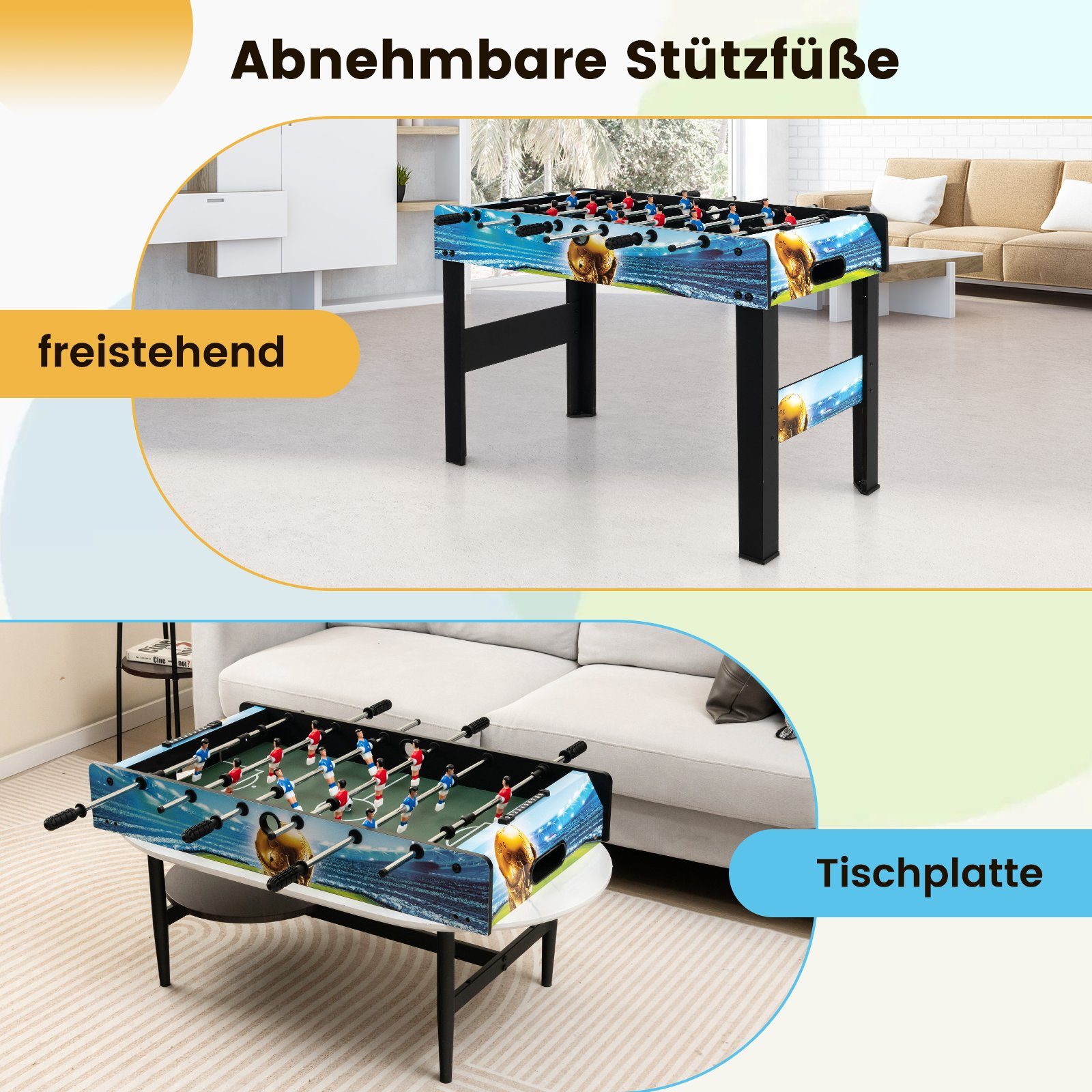 COSTWAY Kickertisch, 94 x 51 x 68,5 cm, mit Punktezähle