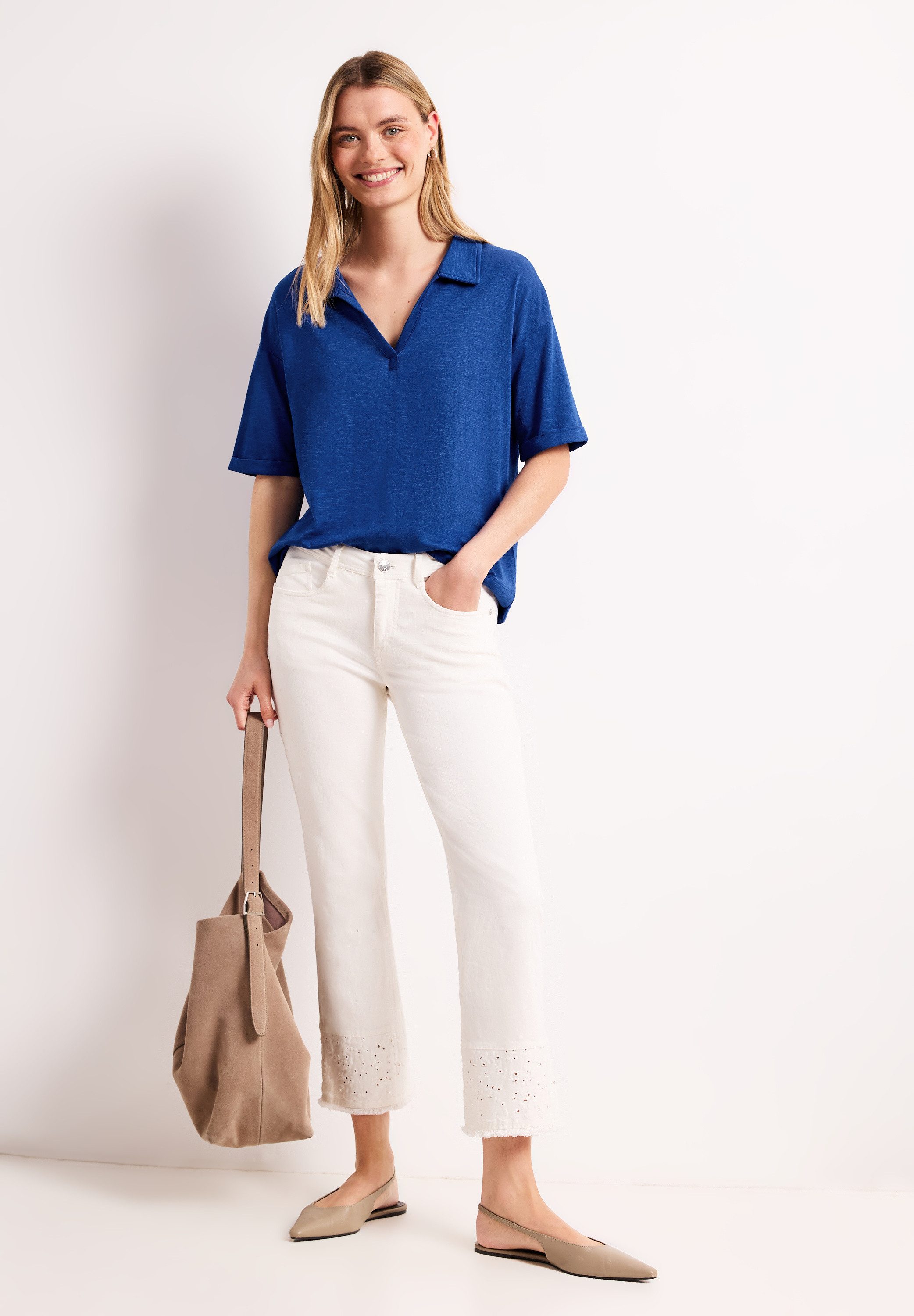 STREET ONE Poloshirt im soften Baumwoll-Mix