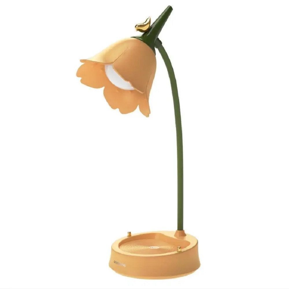 feinlux Schreibtischlampe LED Schreibtischlampe Blumen-Schreibtischlampe, LED fest integriert, Warm/Natural/White, LED-Schreibtischlampe mit 3 Farbtemperaturen, 3000-6000K