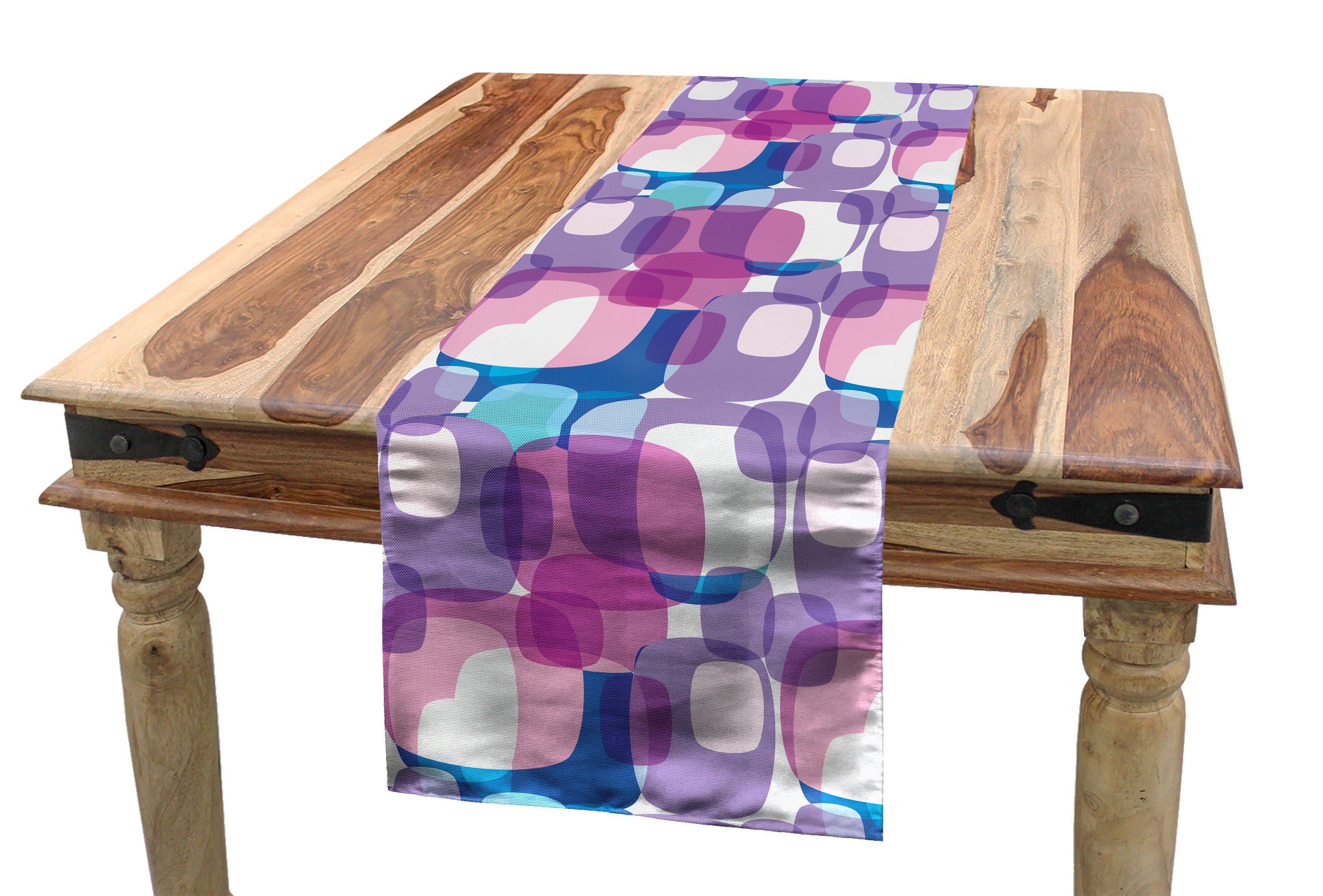 Abakuhaus Tischläufer Esszimmer Küche Rechteckiger Dekorativer Tischläufer, Geometrisch Pastellfarbig Platz