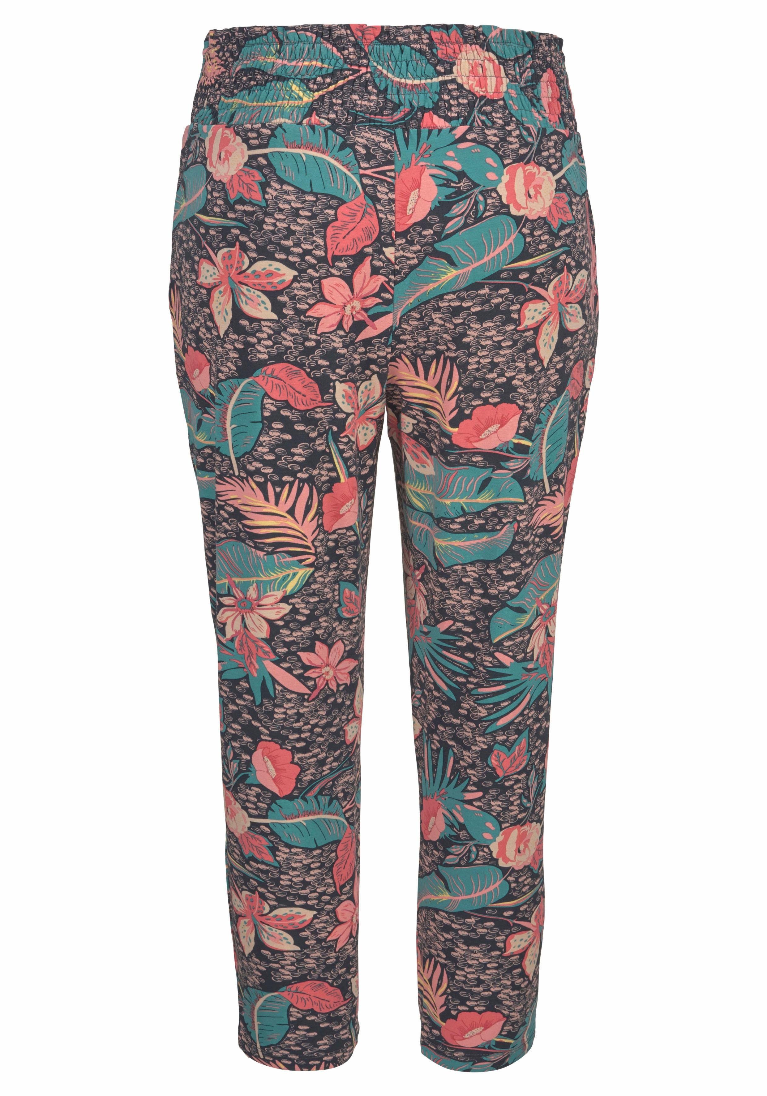 Chiemsee beach pants in all-over print with pockets, fabric pants, 7/8 pants