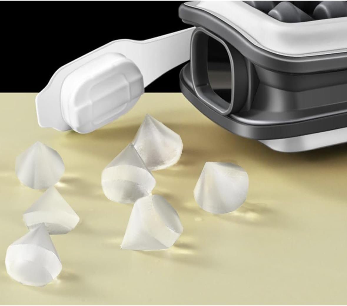 18 Silikon Gefrierschrank Eiswürfelform diamantförmige Eiswürfelbehälter Ruhhy Eiswürfel
