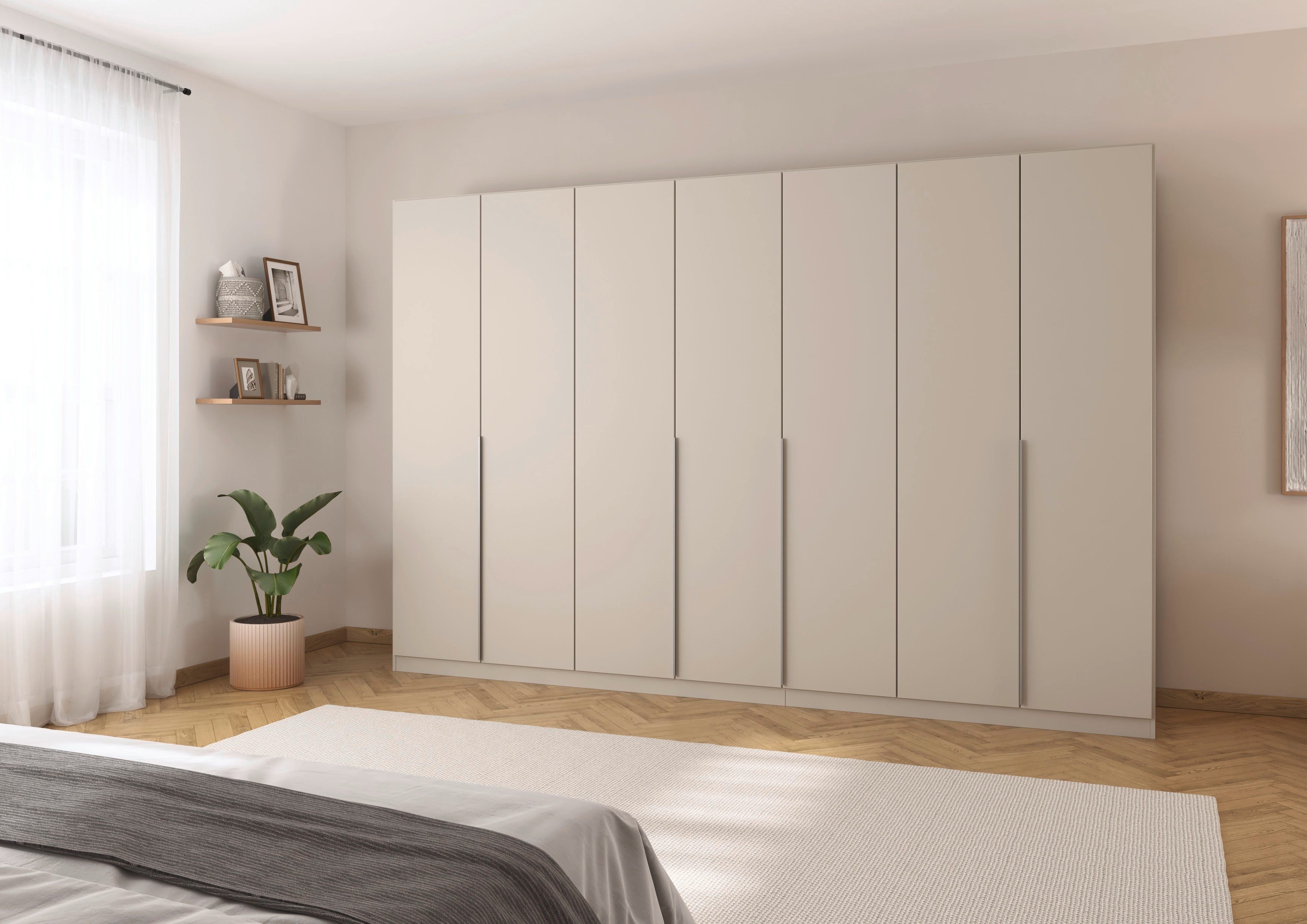 OTTO home Drehtürenschrank Kleiderschrank Schrank Garderobe AGORDO Schlafzimmer (in zwei Griff-Farben, Breiten 91-405 cm, Dekor- oder Hochglanzfront) durchdachte Innenausstattung, in 8 Breiten und 2 Höhen MADE IN GERMANY