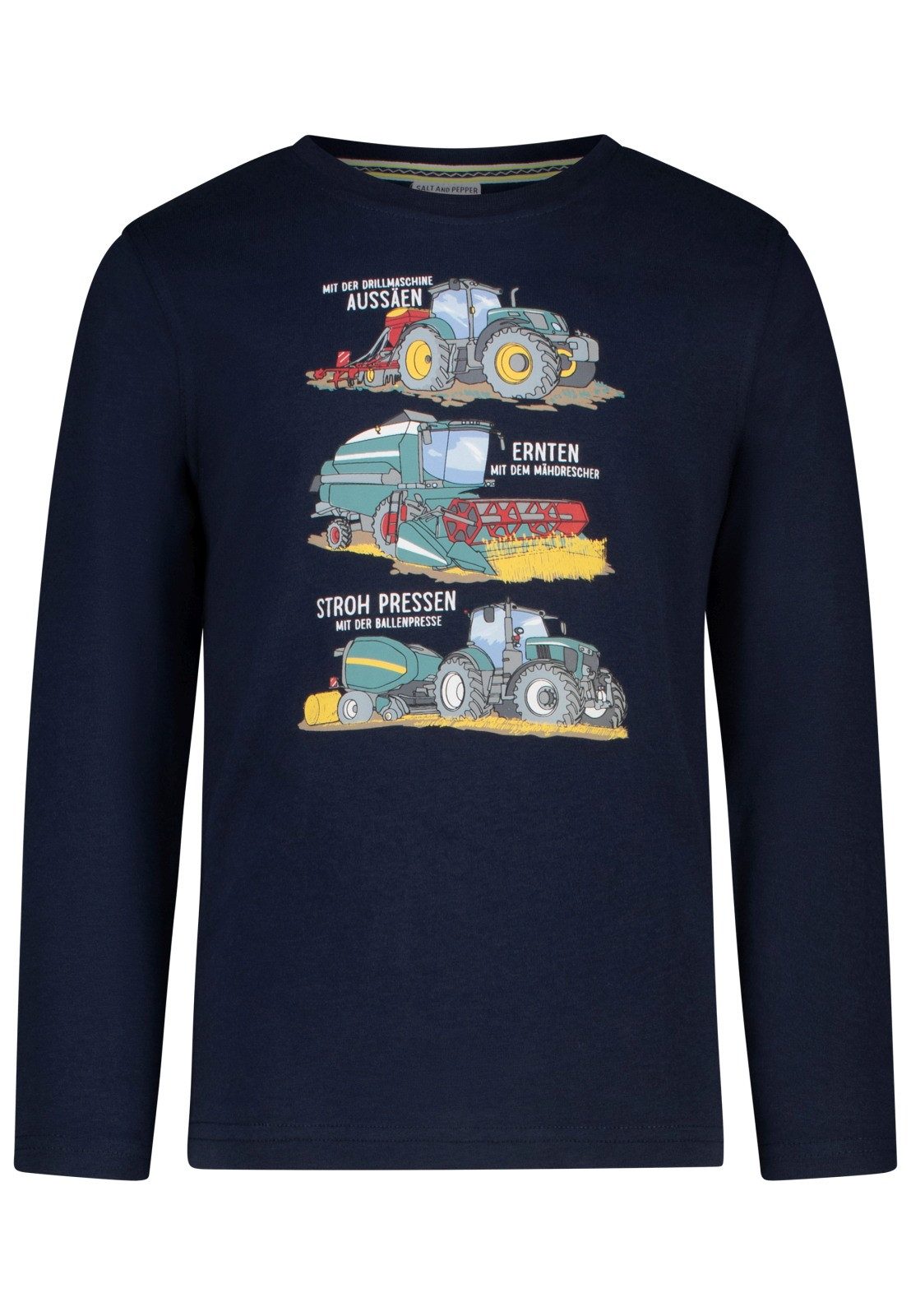 SALT AND PEPPER Langarmshirt Salt & Pepper Jungen Traktor Langarmshirt drei Farben (1-tlg)