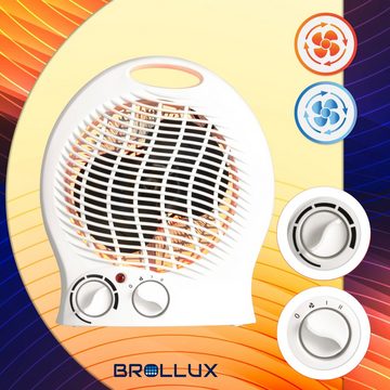 BROLLUX Heizgerät Elektroheizung VO0280W, 2000 W, 2000W Thermoventilator Spiralheizkörper Heizspirale Kaltluftzufuhr