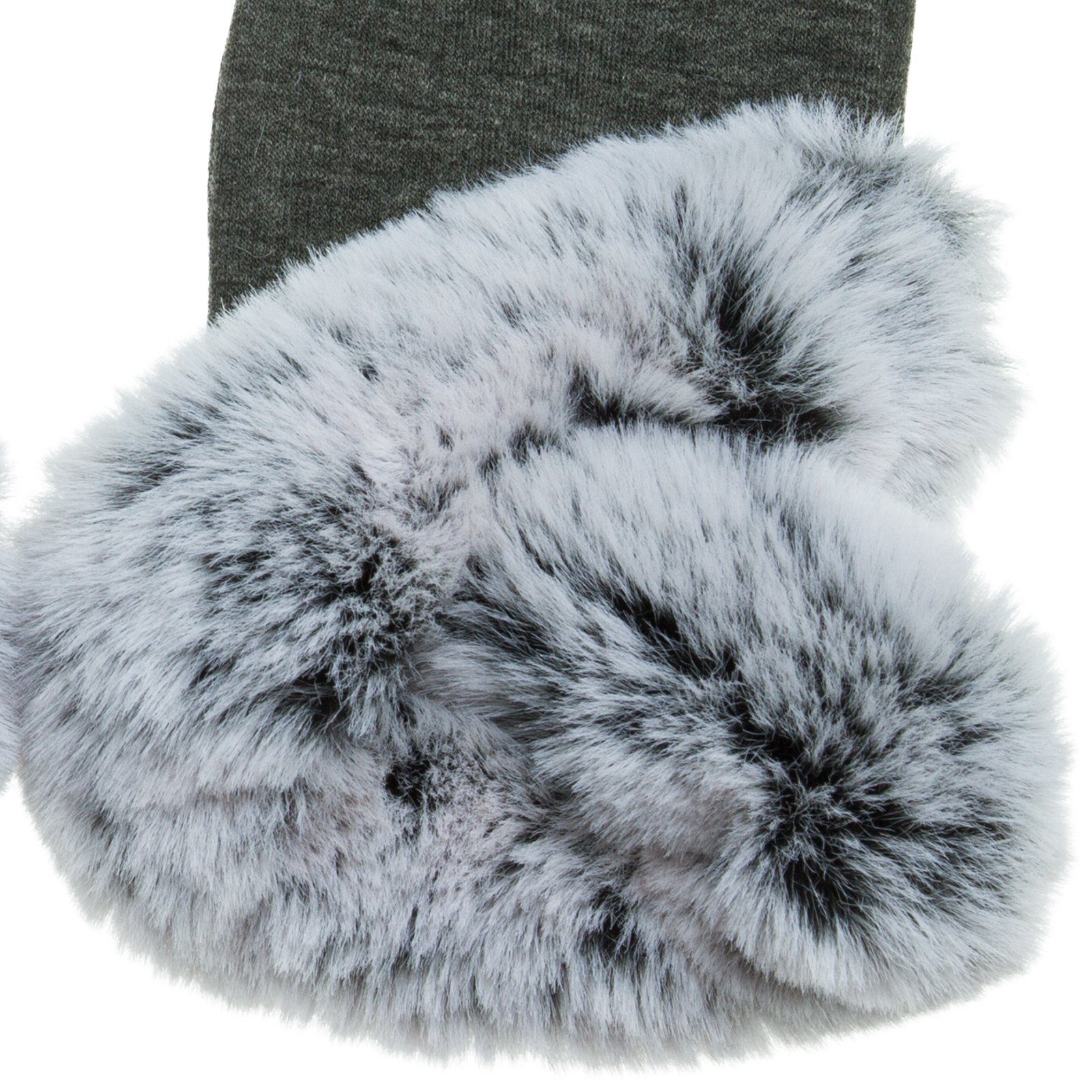 Caspar Strickhandschuhe GLV012 klassisch elegante Damen Handschuhe mit Kunstfell Dekor