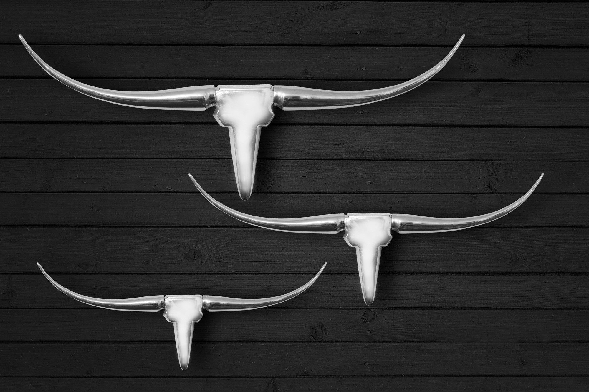 ARTRA Dekogeweih Aluminium ''Bulle'' Größe M silber Stierkopf Texas Geweih Wanddeko (1 St)