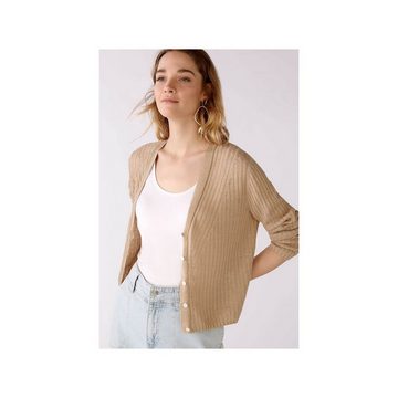 Oui Strickjacke grau regular fit (1-tlg)