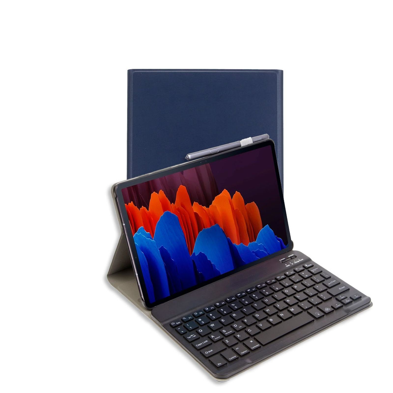 Lobwerk Tablet-Hülle Hülle + Tastatur für Samsung Tab S7+ (T970), S8+  (X800), S7 FE (T730), Aufstellfunktion, Sturzdämpfung