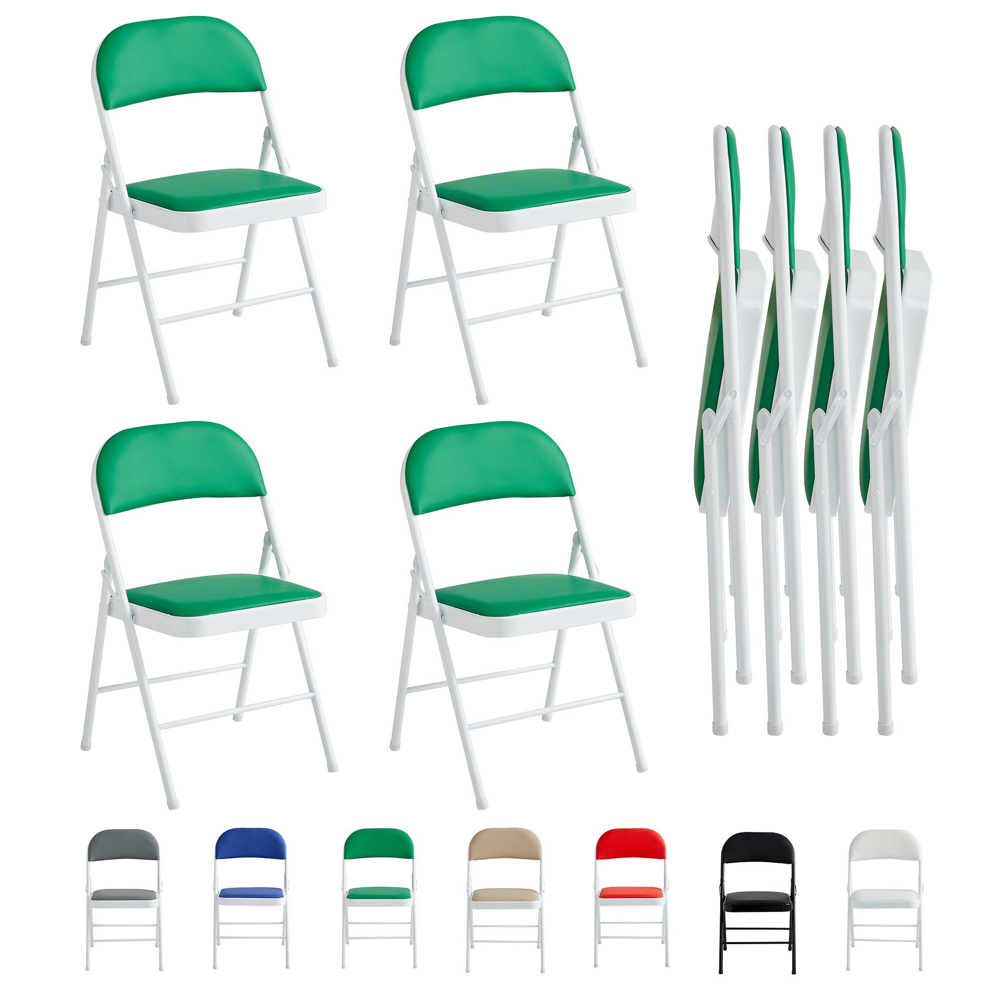 MCC direct Klappstuhl Kunstleder Klappstuhl gepolstert im 1er, 2er, 4er und 6er Set (4 St)