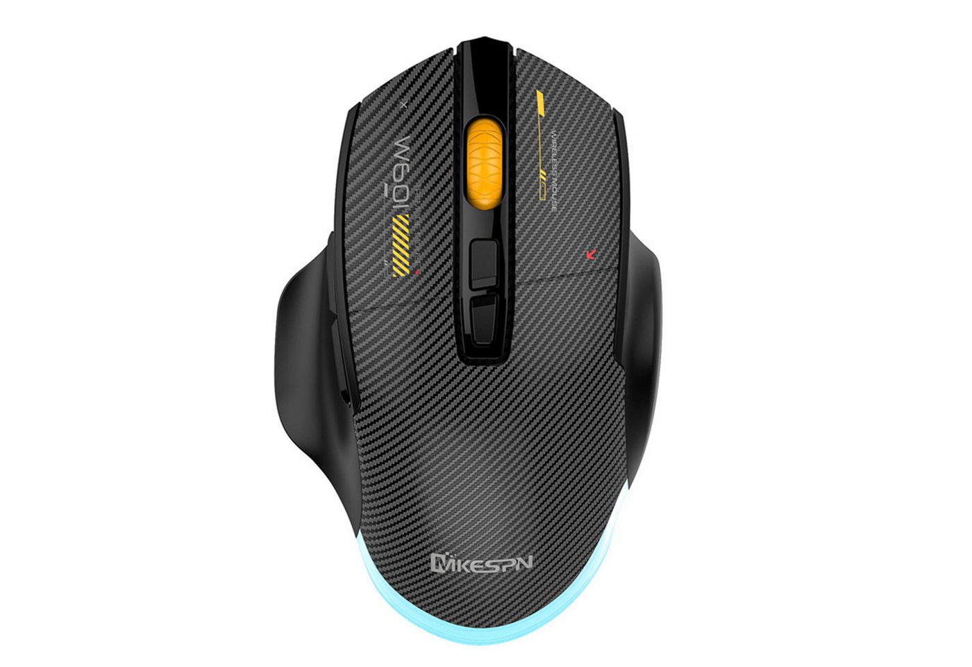 KINSI 3-Modus Gaming Maus,Kabelgebunden + 2,4G Funk + Bluetooth Maus Maus (Bluetooth, Funk, Makro-programmierbar, bis 12800 DPI, RGB-Beleuchtung)