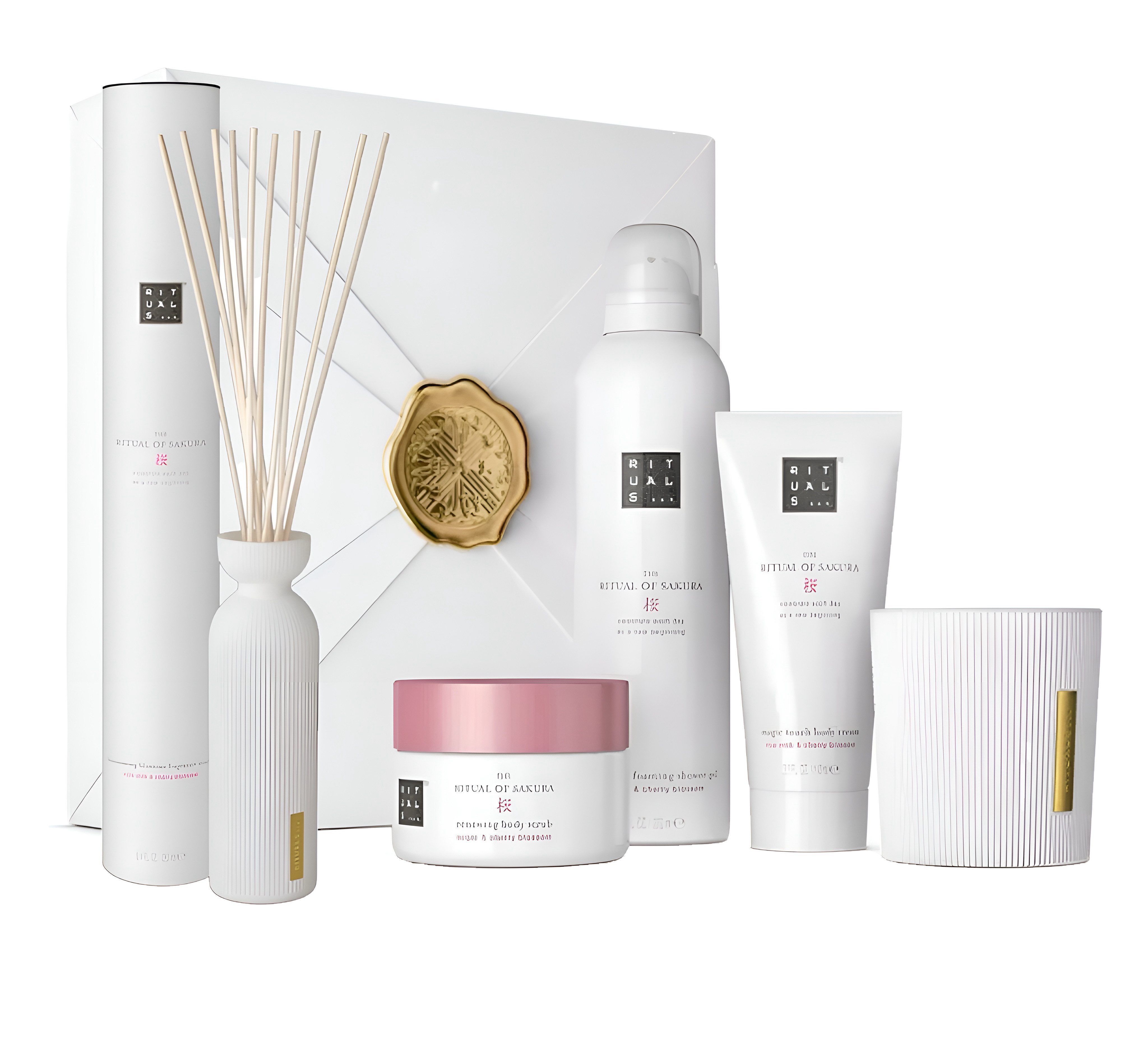 RITUALS Pflege-Geschenkset The Ritual of Sakura, L Körperpflegeset, Duftkerze, Körperpeeling Geschenkset, 7-tlg., Körpercreme, Reismilch, Kirschblüte, Luxuspflege, Beauty-Routine. mehr