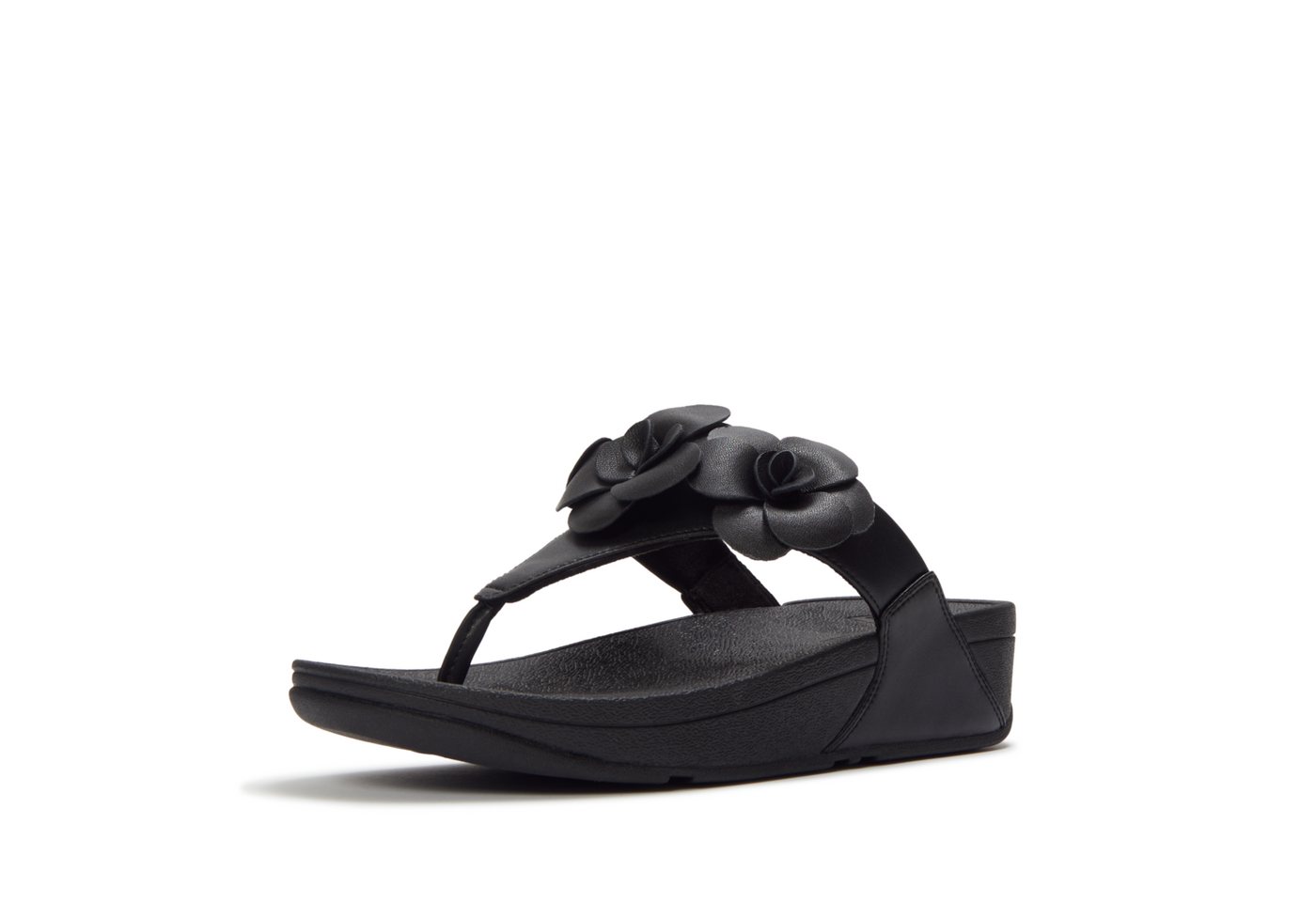 Fitflop LULU FLOWER TOE-POST SANDALS Dianette Keilabsatz, Zehentrenner, Sommerschuh mit modischer Blütenverzierung