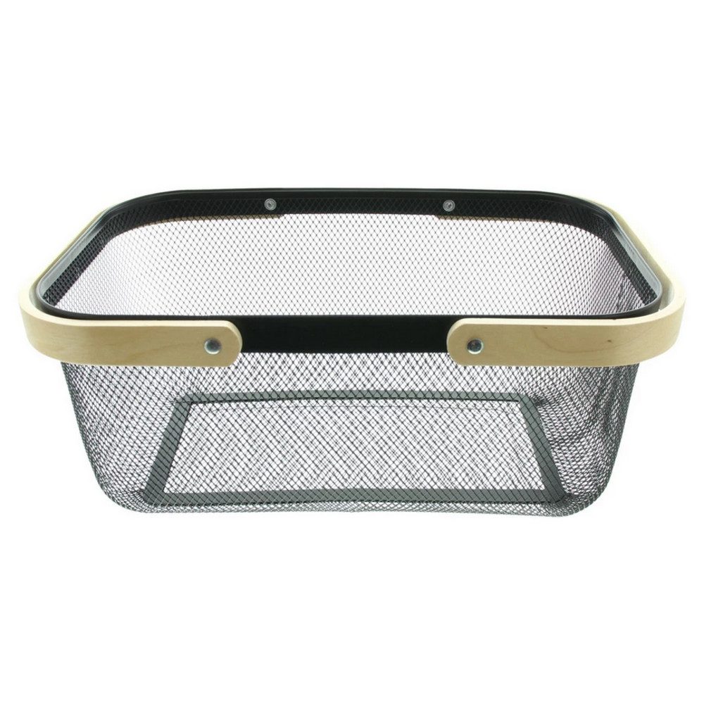 Home-trends24.de Allzweckkorb Metallkorb Bambus Korb Aufbewahrungskorb Schw günstig online kaufen