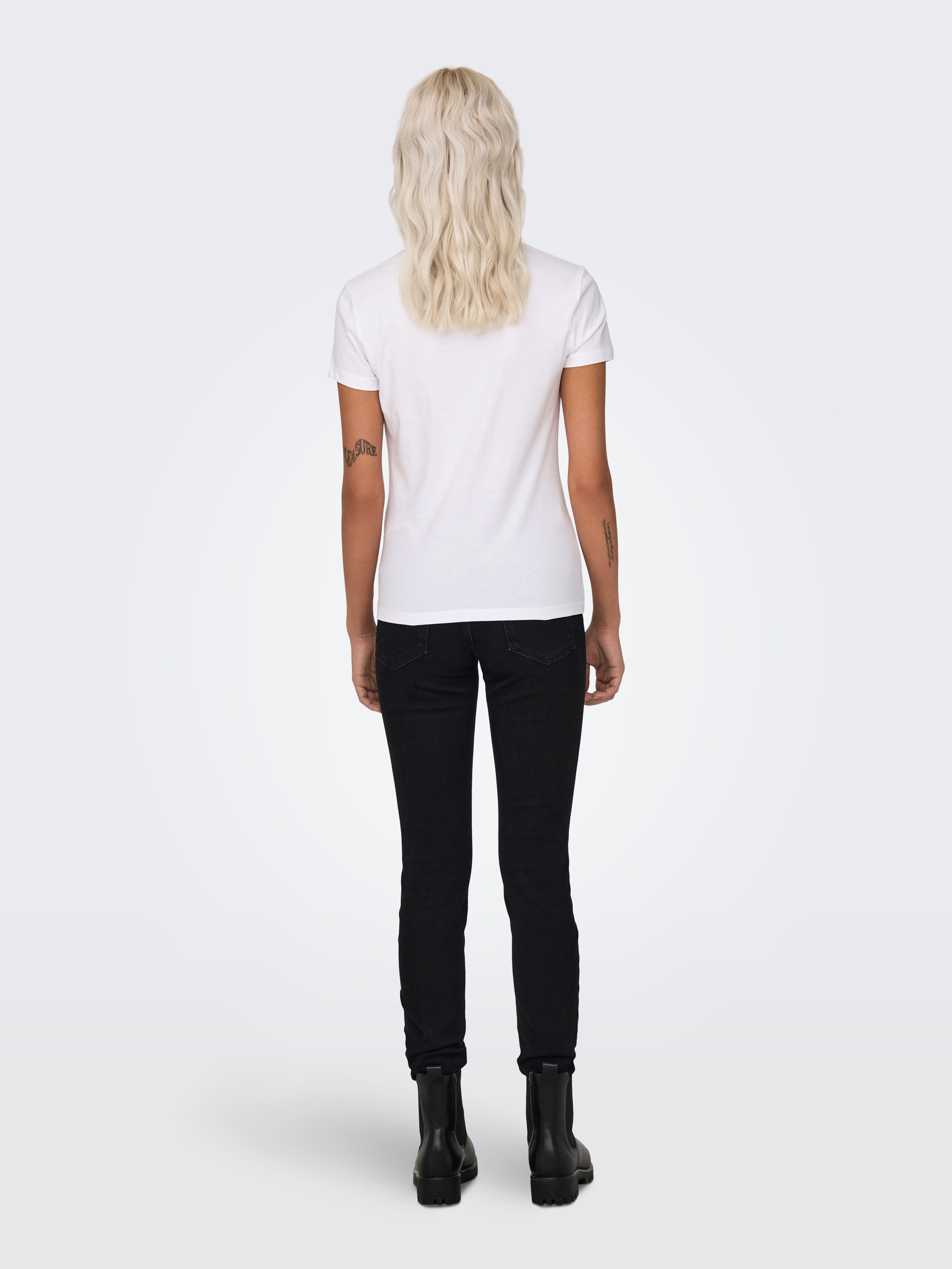 ONLY Kurzarmshirt ONLVIBE LIFE S/S GLASSES TOP BOX JRS Baumwolle, regular fit, Rundhals
