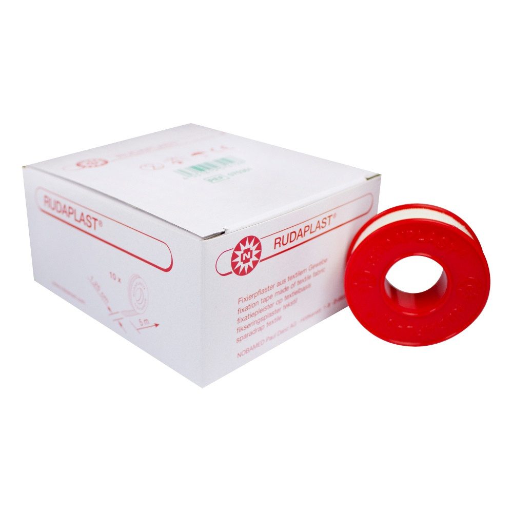 Nobamed Fixierpflaster Rudaplast Fixierpflaster, 5 m pro Rolle (10-St., 10 Rollen)