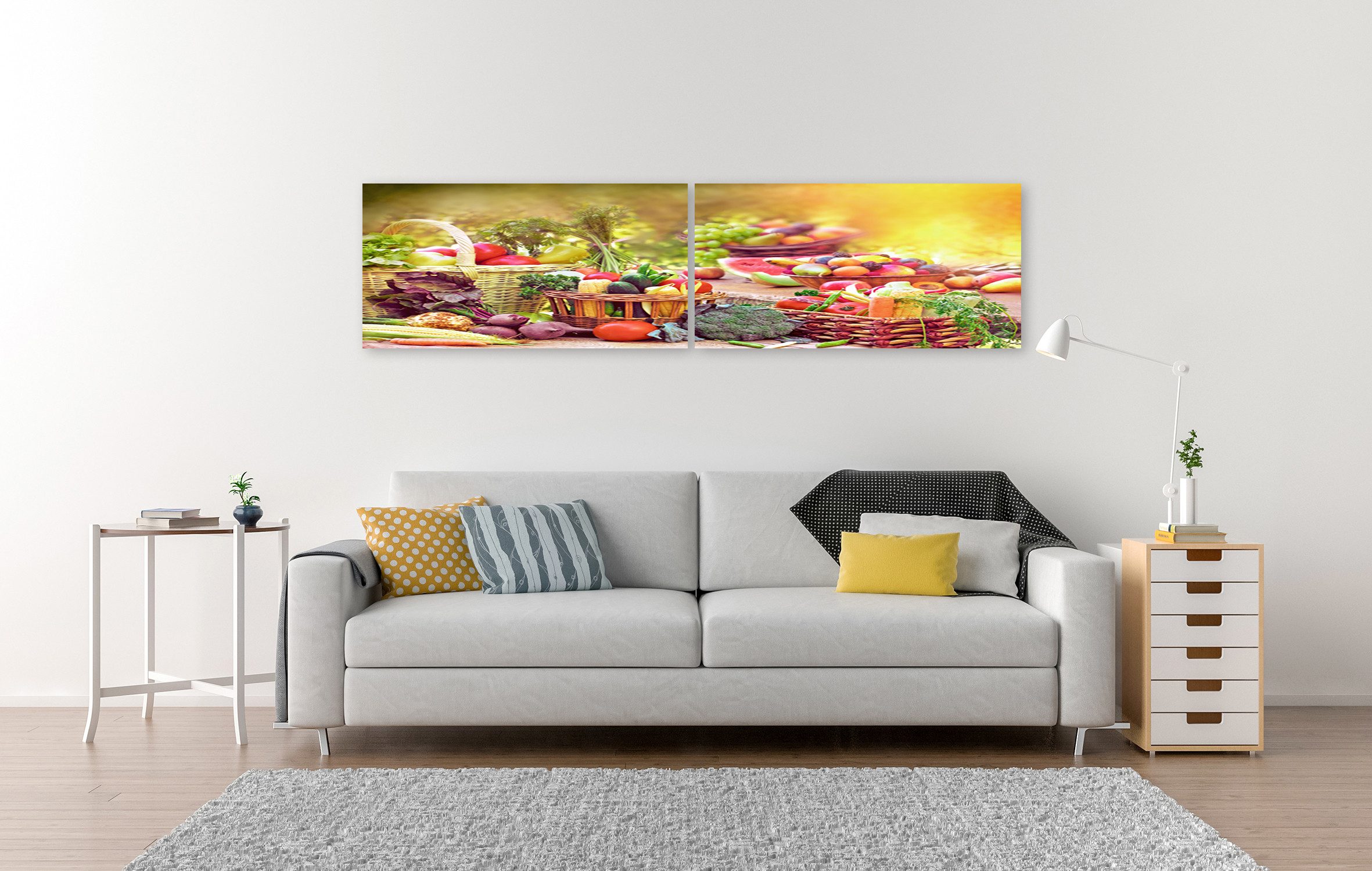 islandburner Leinwandbild Frisches Bio Obst Und Gemüse Küchenbild