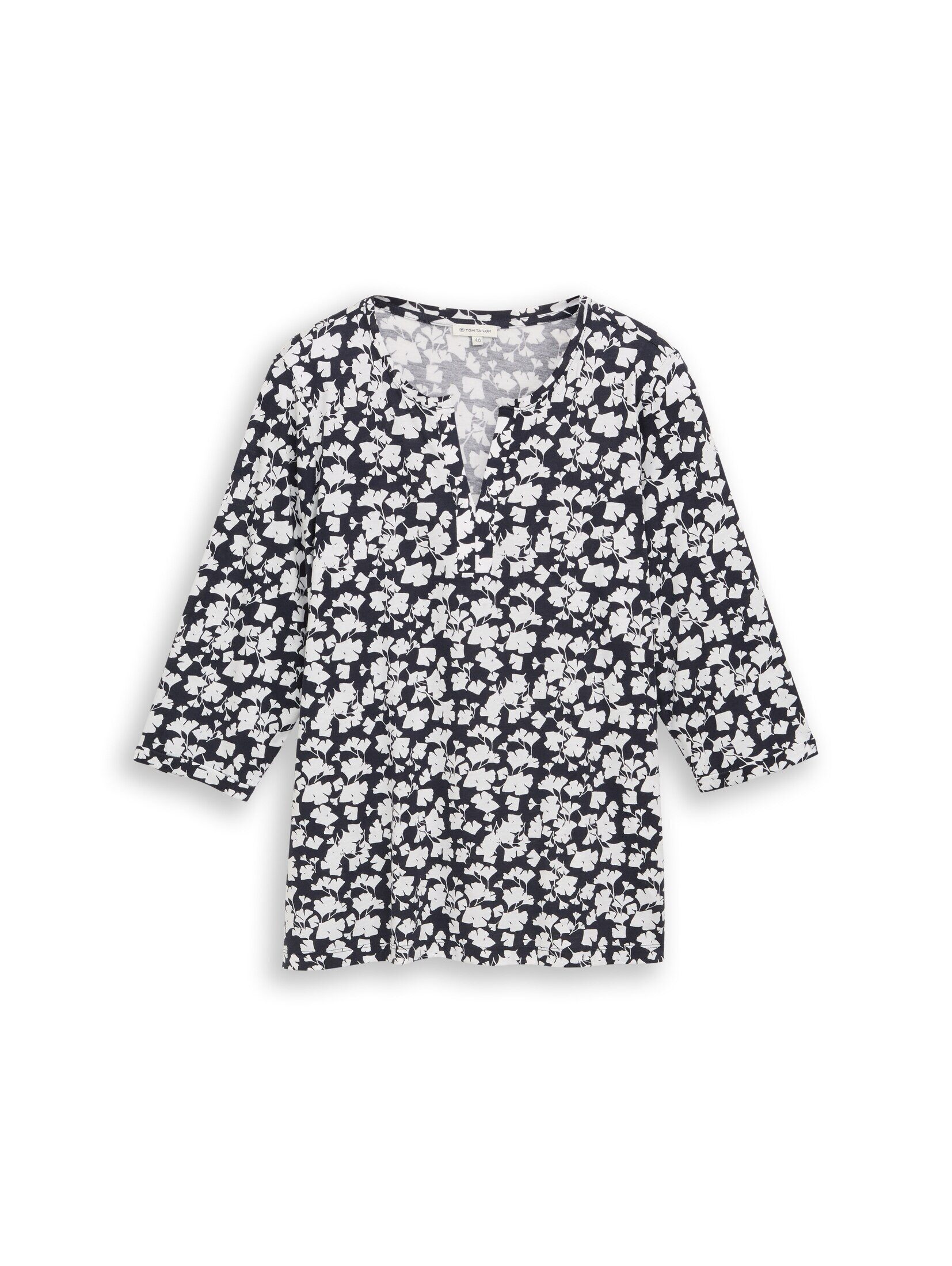 TOM TAILOR PLUS 3/4-Arm-Shirt T-Shirt Plus Size - Langarmshirt mit Muster günstig online kaufen