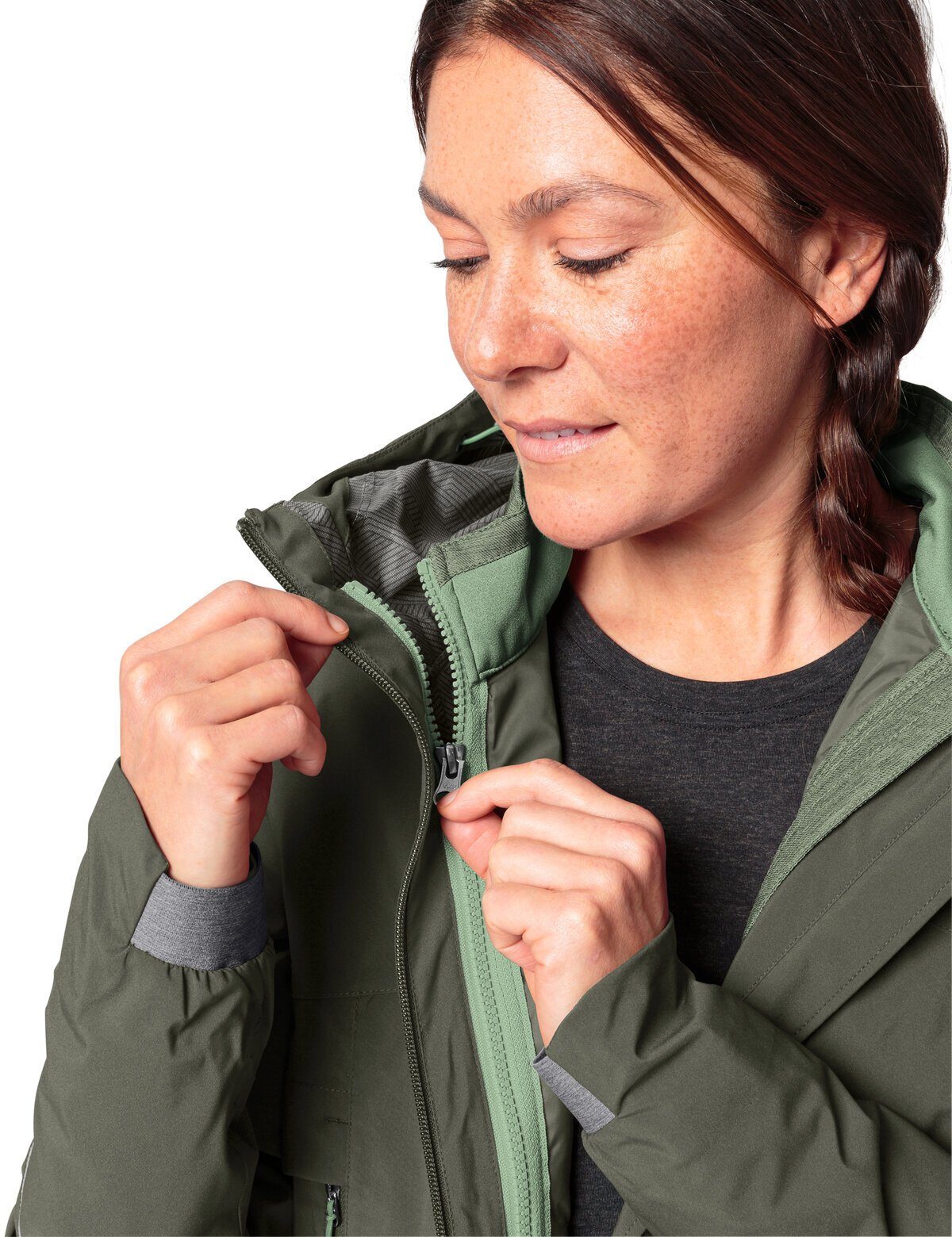 Women's (2-St) khaki Jacket Yaras VAUDE Doppeljacke 3in1