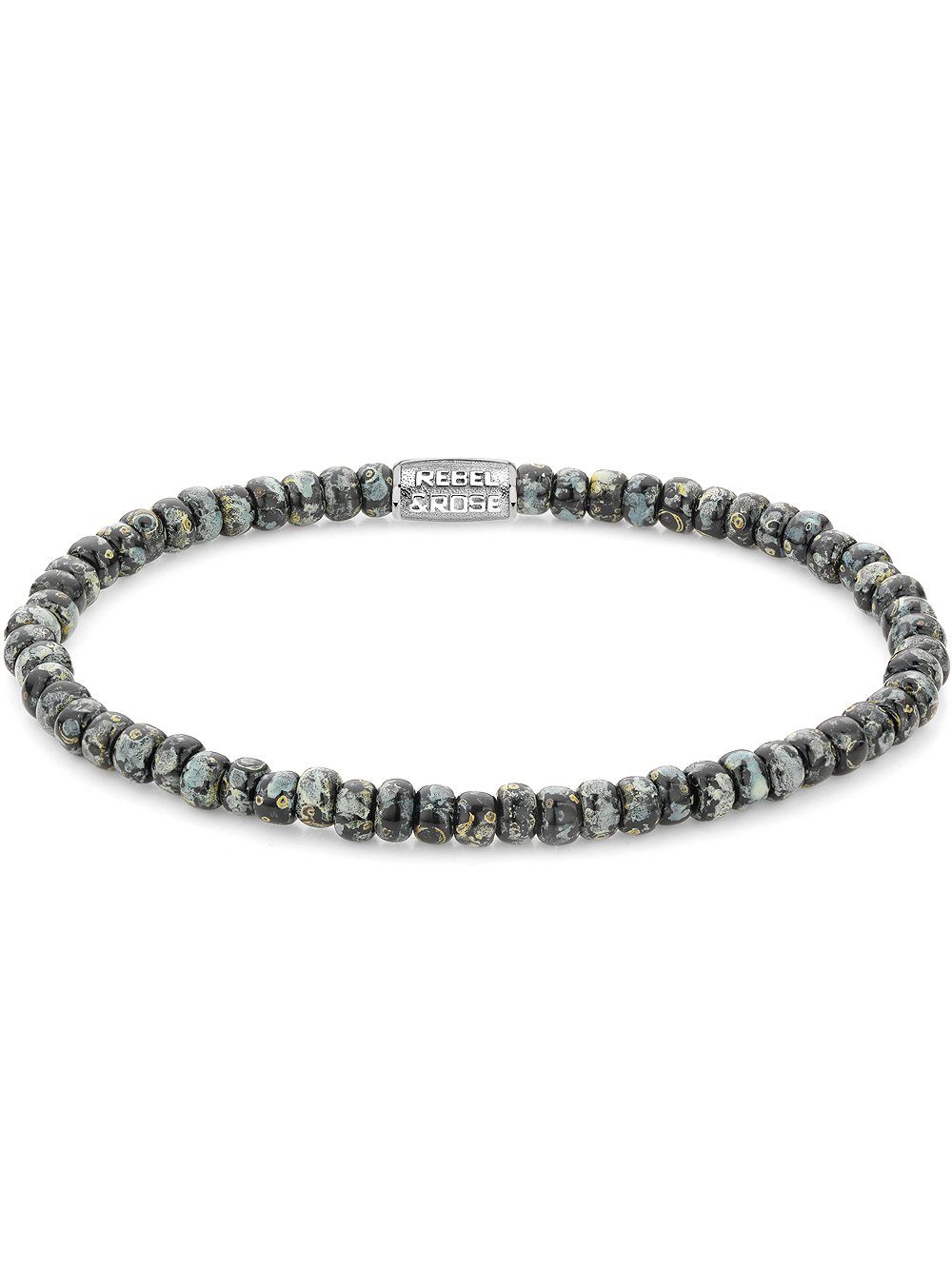 Armband Rebel & Rose Armband Glass Rocks Black Leopard RR-40116-S-M Unisex